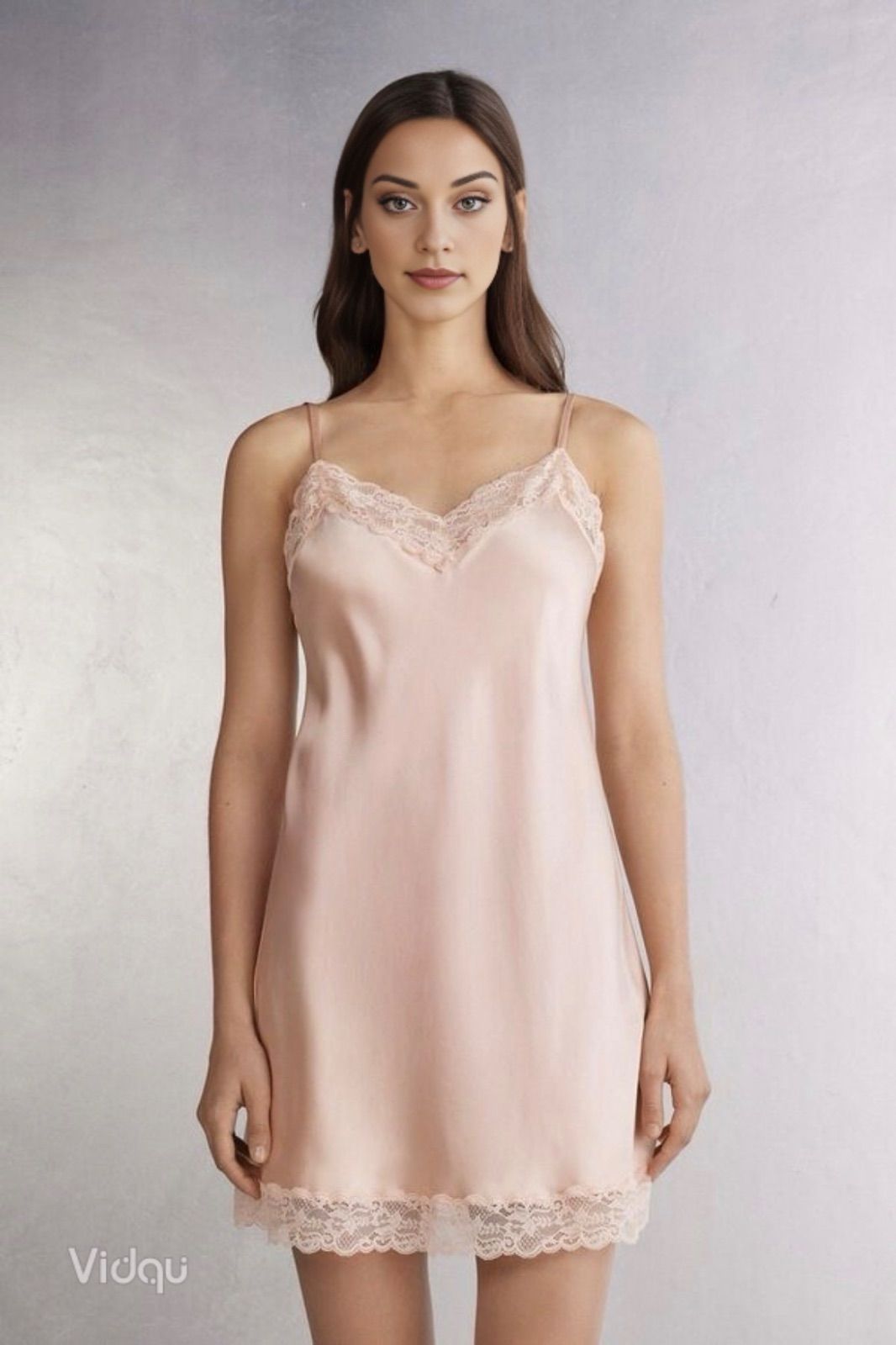 intimissimi レース付き シルク スリップ ピンク