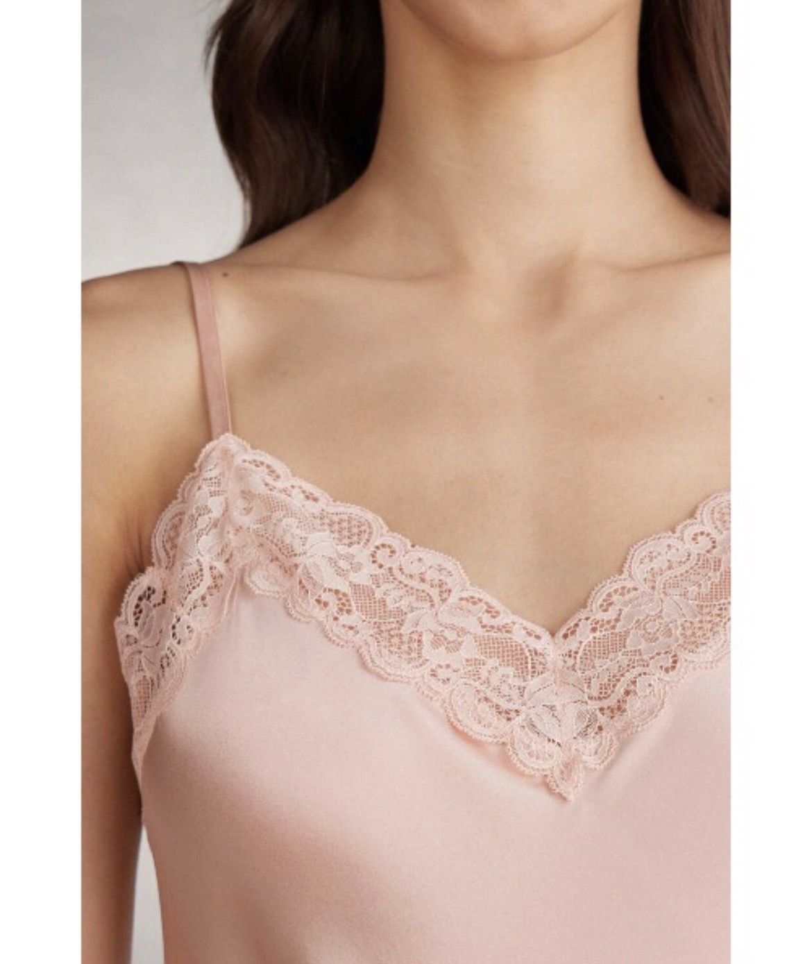 intimissimi レース付き シルク スリップ ピンク