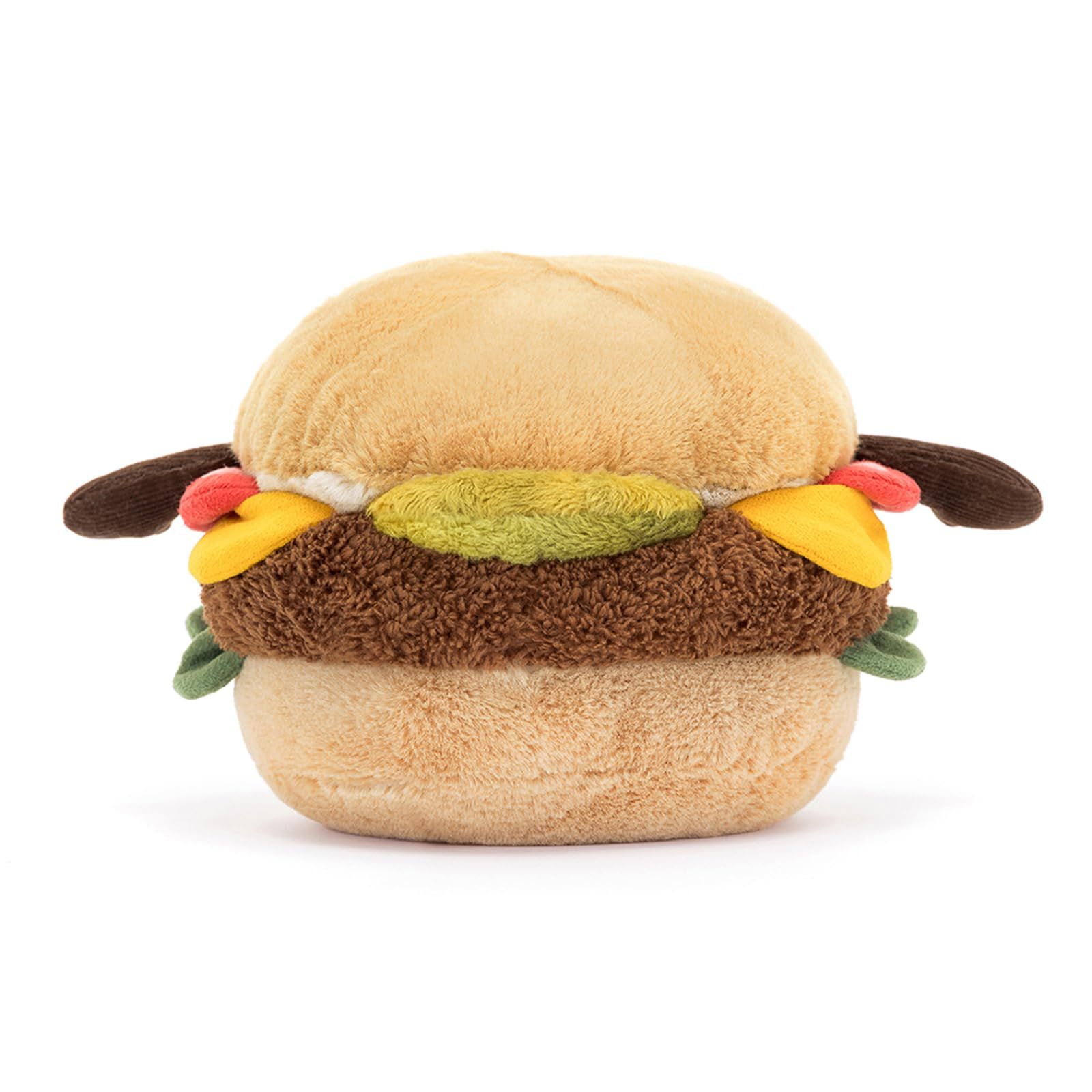  Jellycat Amuseables Burger ぬいぐるみ 4.5インチ - 食べ物のぬいぐるみ 楽しいギフトアイデア ぬいぐるみ ぬいぐるみ 人形 置物