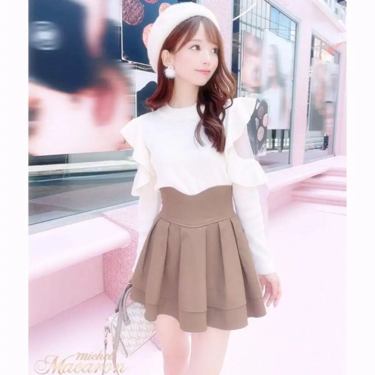 ミシェルマカロン ミ覚 スカート モカ ブラウン m スナ系 量産型 地雷系