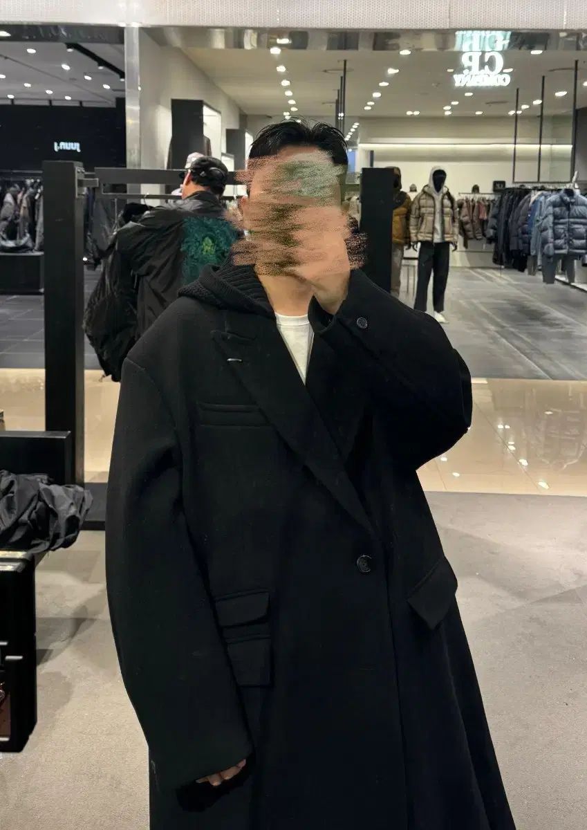 ソンジオメンズ 24FW オム ニッチ フーディー ピークド コクーン コート