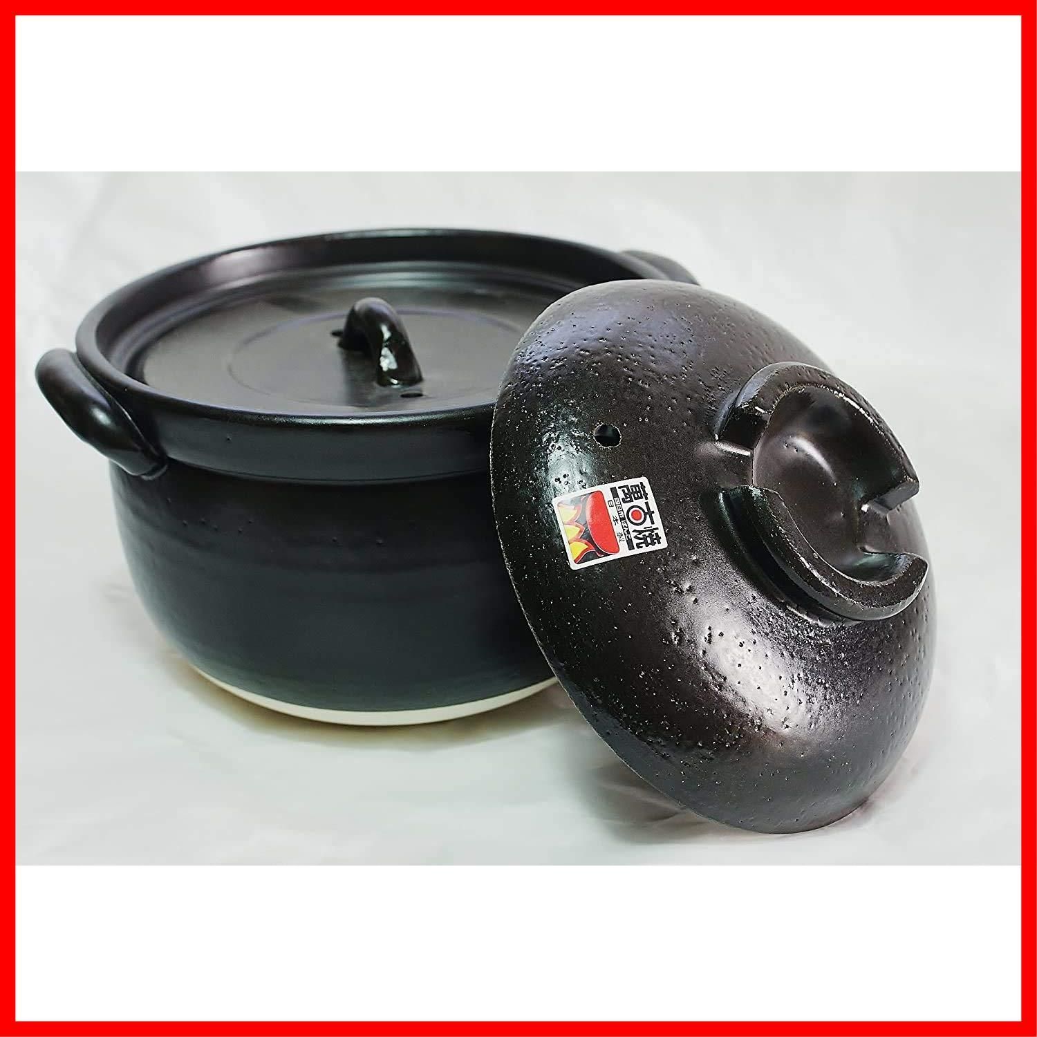 陶器 ばんこ焼土鍋 萬古焼 3合炊 二重蓋 ふっくらご飯鍋