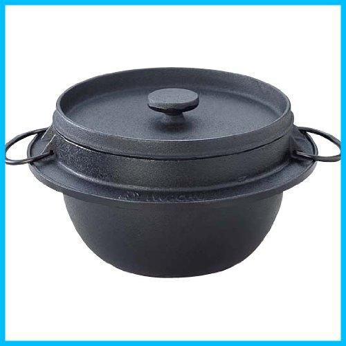 在庫 南部鉄器 直火用 21084 内面ホーロー加工 黒 2合炊 ごはん鍋 Iwachu 岩鋳