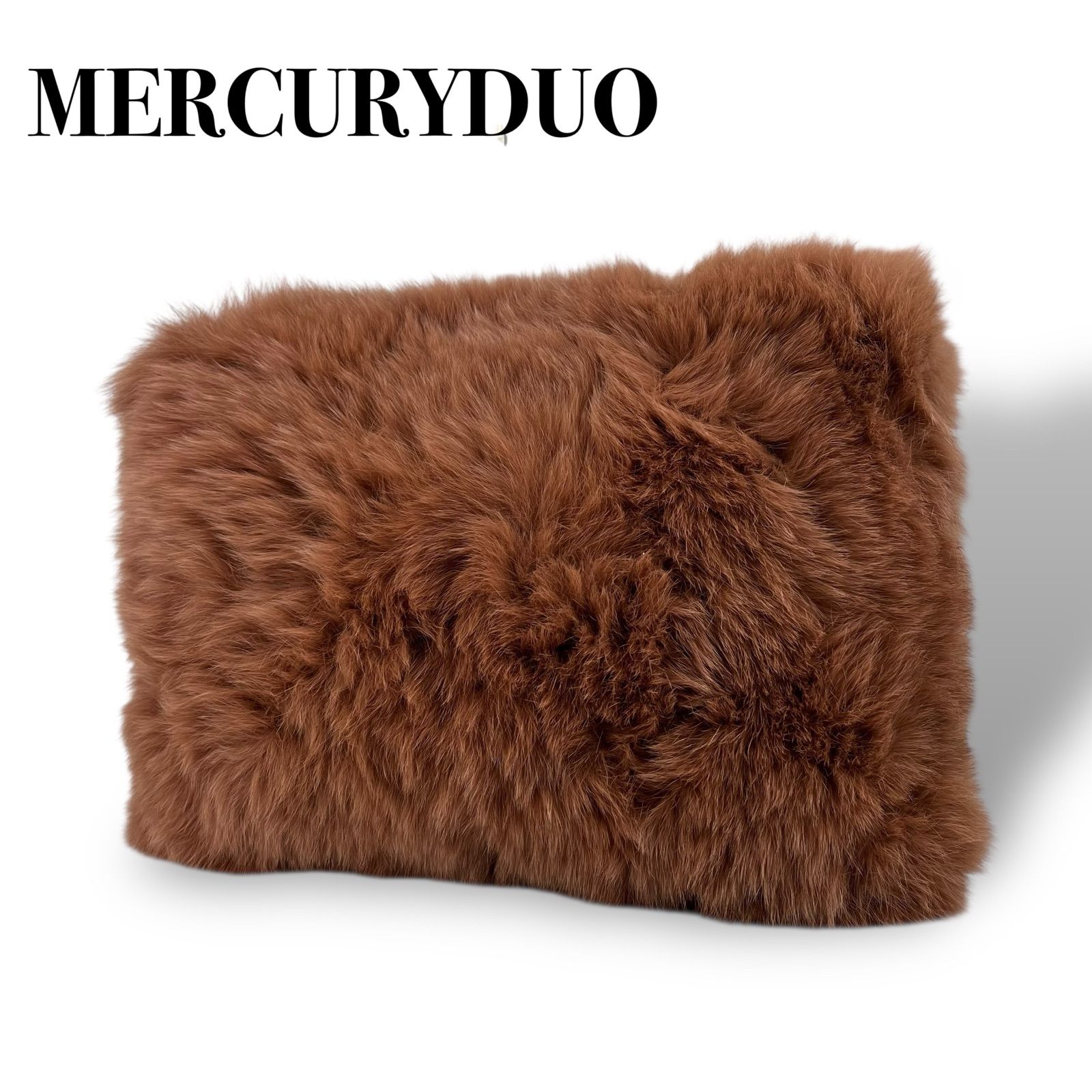 MERCURYDUO マーキュリーデュオ フォックス 狐革本革クラッチバッグ レディース キャメル ブラウン 茶 5156
