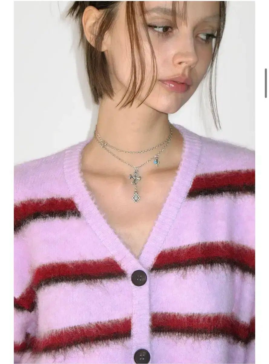 新商品 썬번プロジェクト ヘアリー オーバーサイズ カーディガン パープル