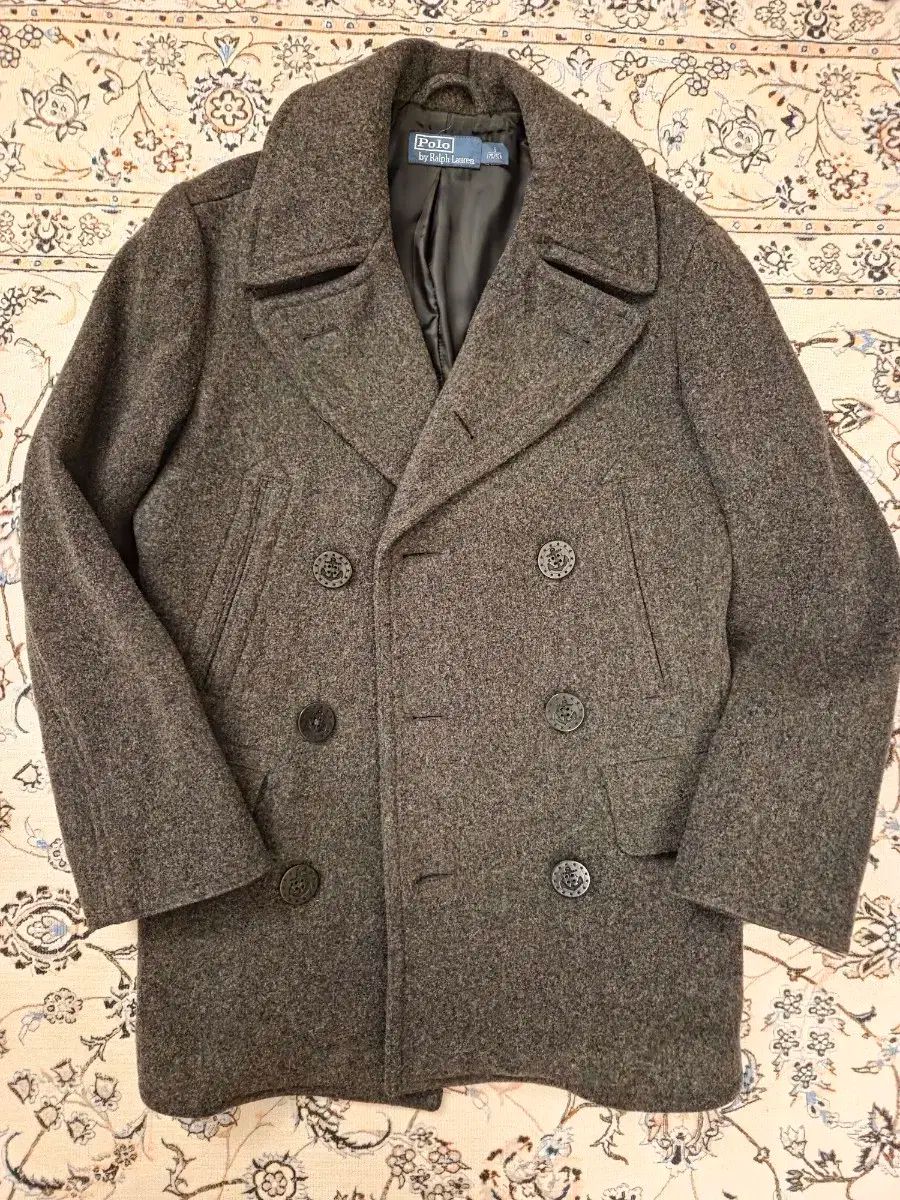 ポロ ラルフローレン ウール ピーコート 海軍ジャケット チャコールグレー S 95-100