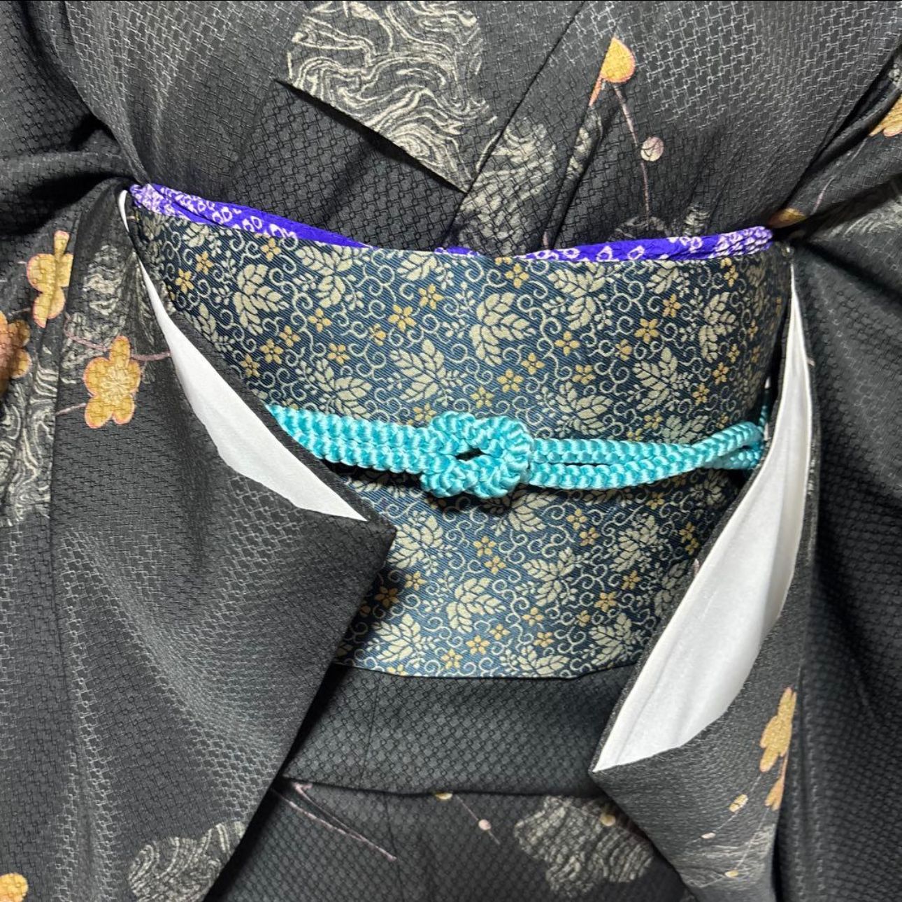 未使用近い 美品 袷 正絹 辻が花 縮緬 小紋 フルセット 西陣唐織名古屋