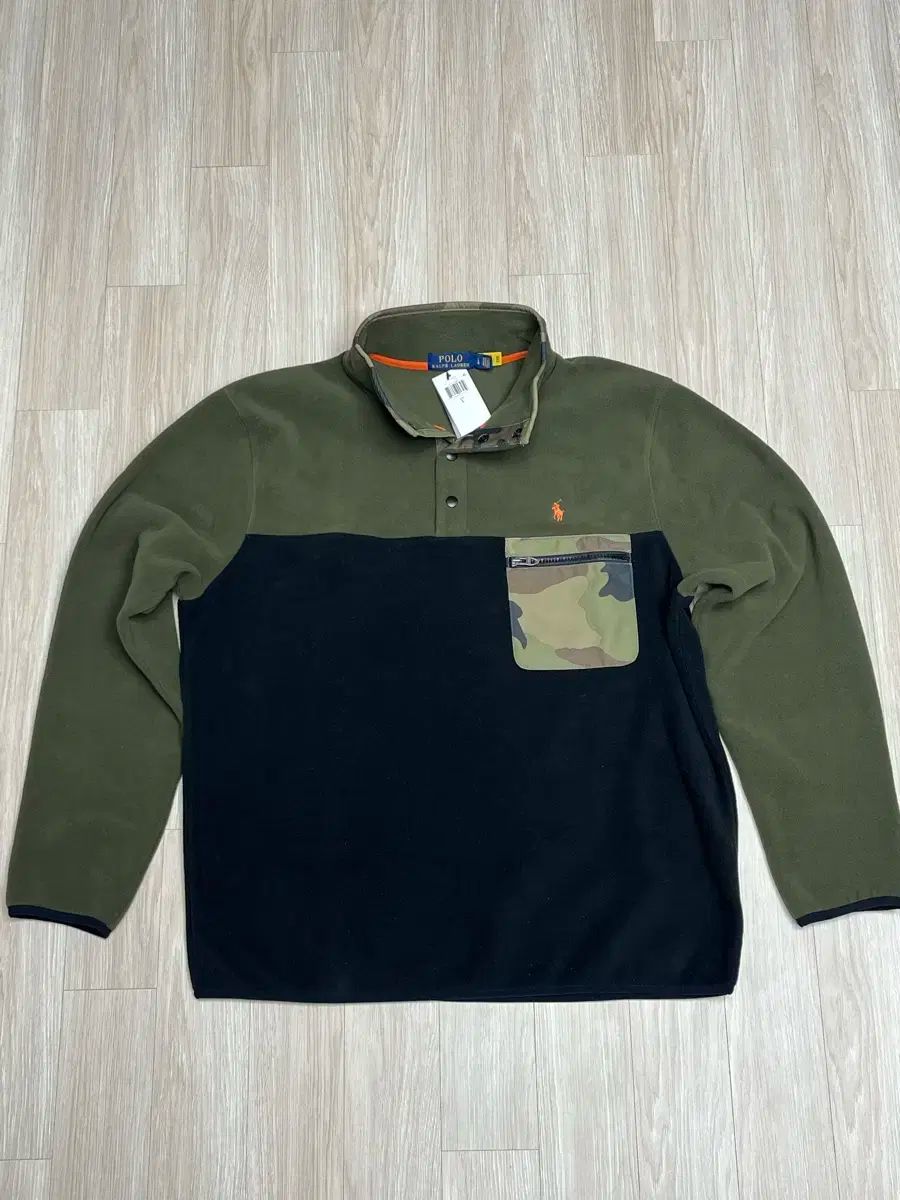 ポロラルフローレン カモフラージュ ポケット フリース プルオーバー L