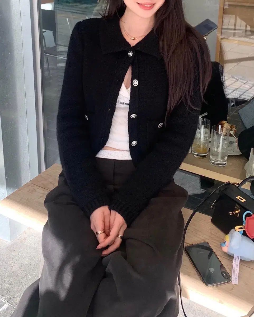 ルプレイン mui tweed ツイード ブラック カーディガン