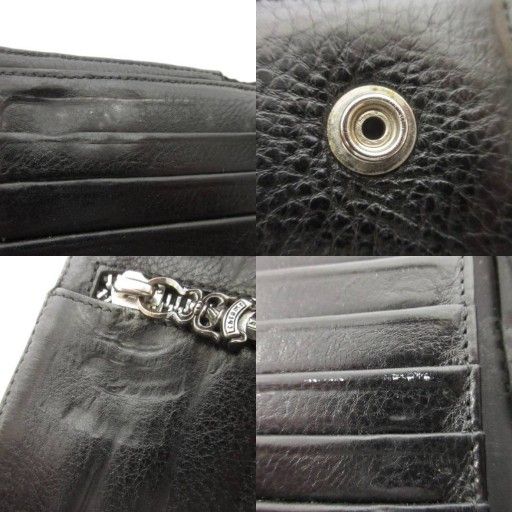 クロムハーツ CHROME HEARTS ウェーブ ウォレット 長財布 クロスボタン