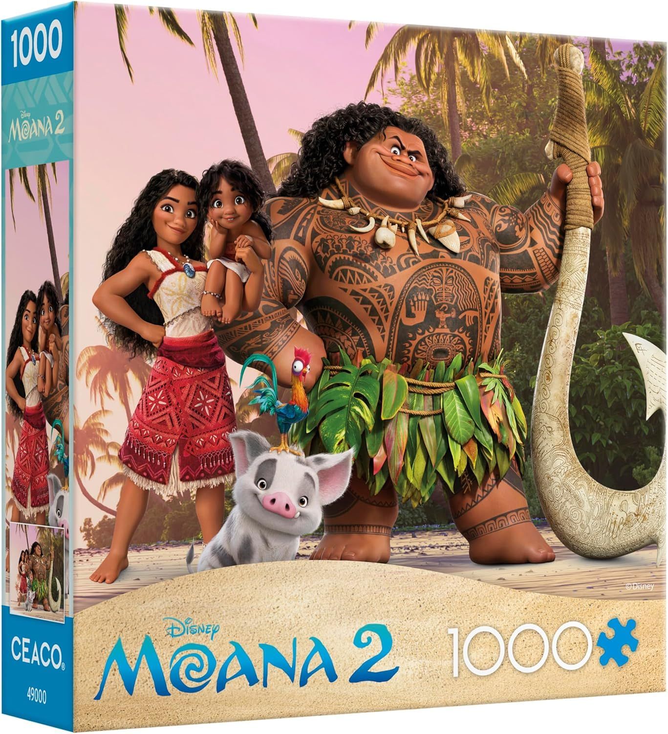 新作，HOT Ceaco - ディズニー - モアナ2 - ビーチで - 1000ピース ジグソーパズル その他