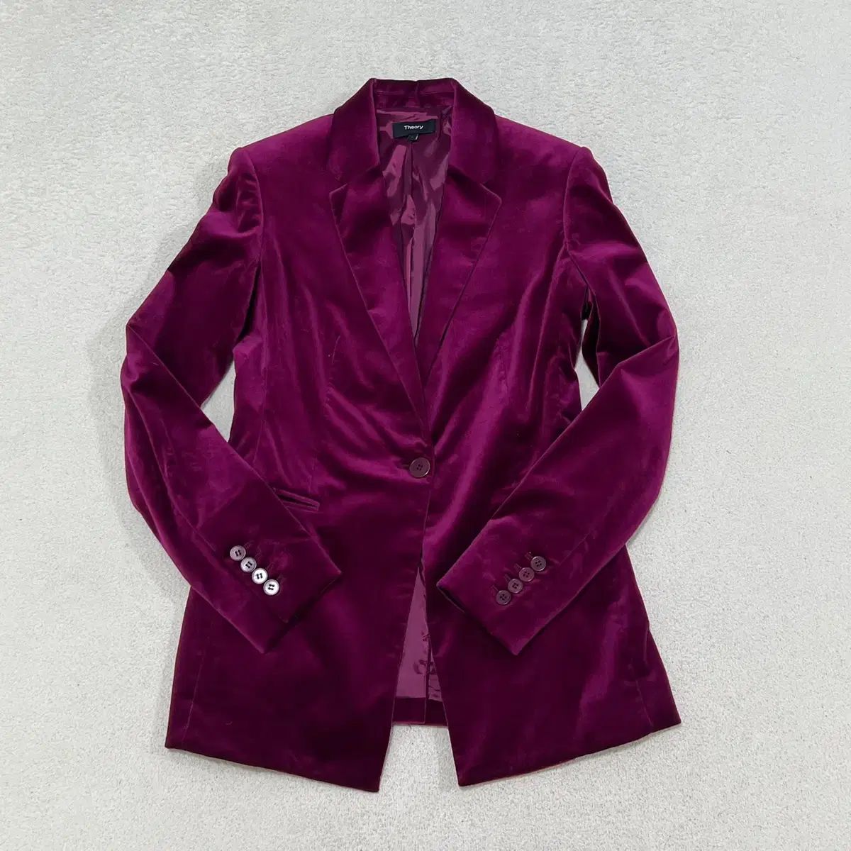 Theory ツアーベルベット レディース ワンボタン ブレーザー ジャケット 1031