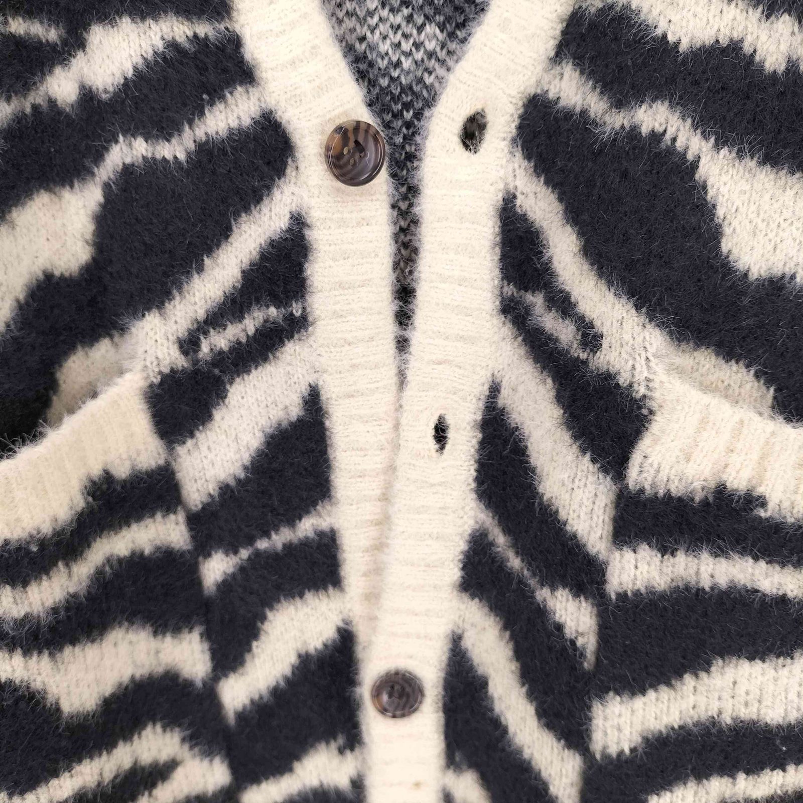 エックスガール X-girl ZEBRA PATTERN OVERSIZED KNIT CARDIGAN メンズ