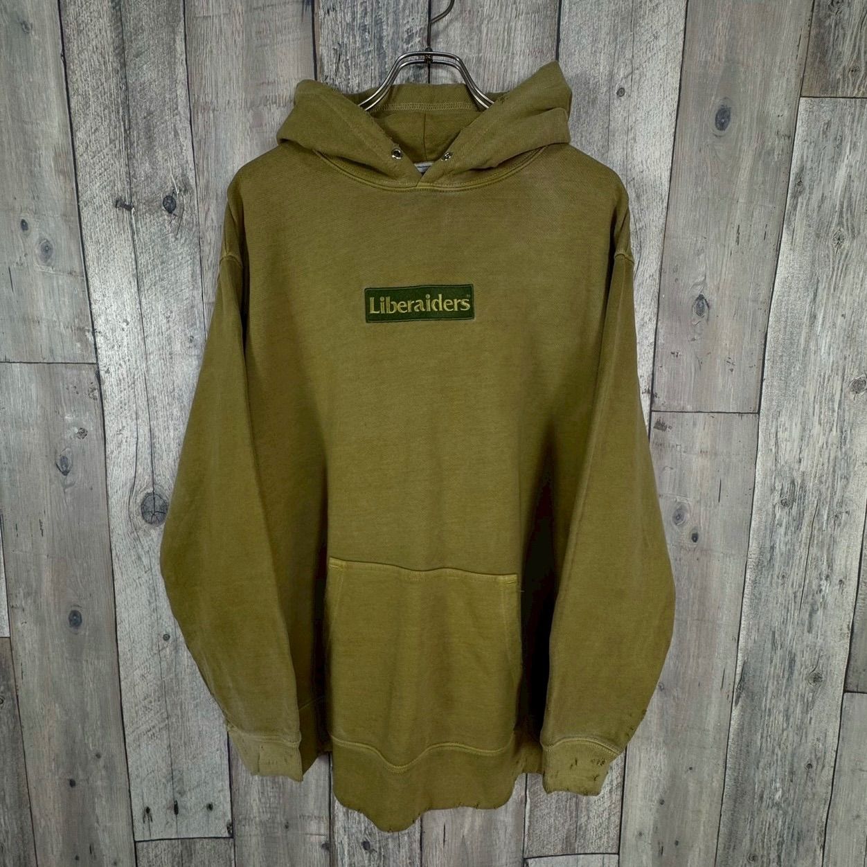 Liberaiders リベレイダース ダメージ加工 ボックスロゴ 刺繍 スウェット スエット パーカー メンズ L サイズ