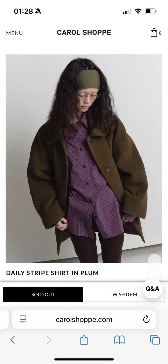 オヌク キャロルショフェ プラム ストライプ シャツ