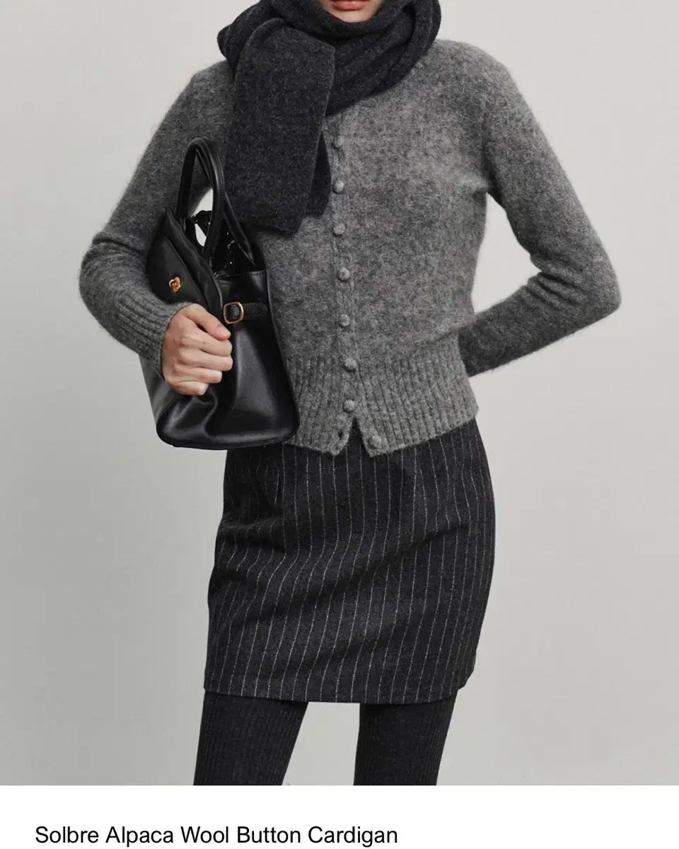 エルボーン アルパカ ウール ボタン パーカ