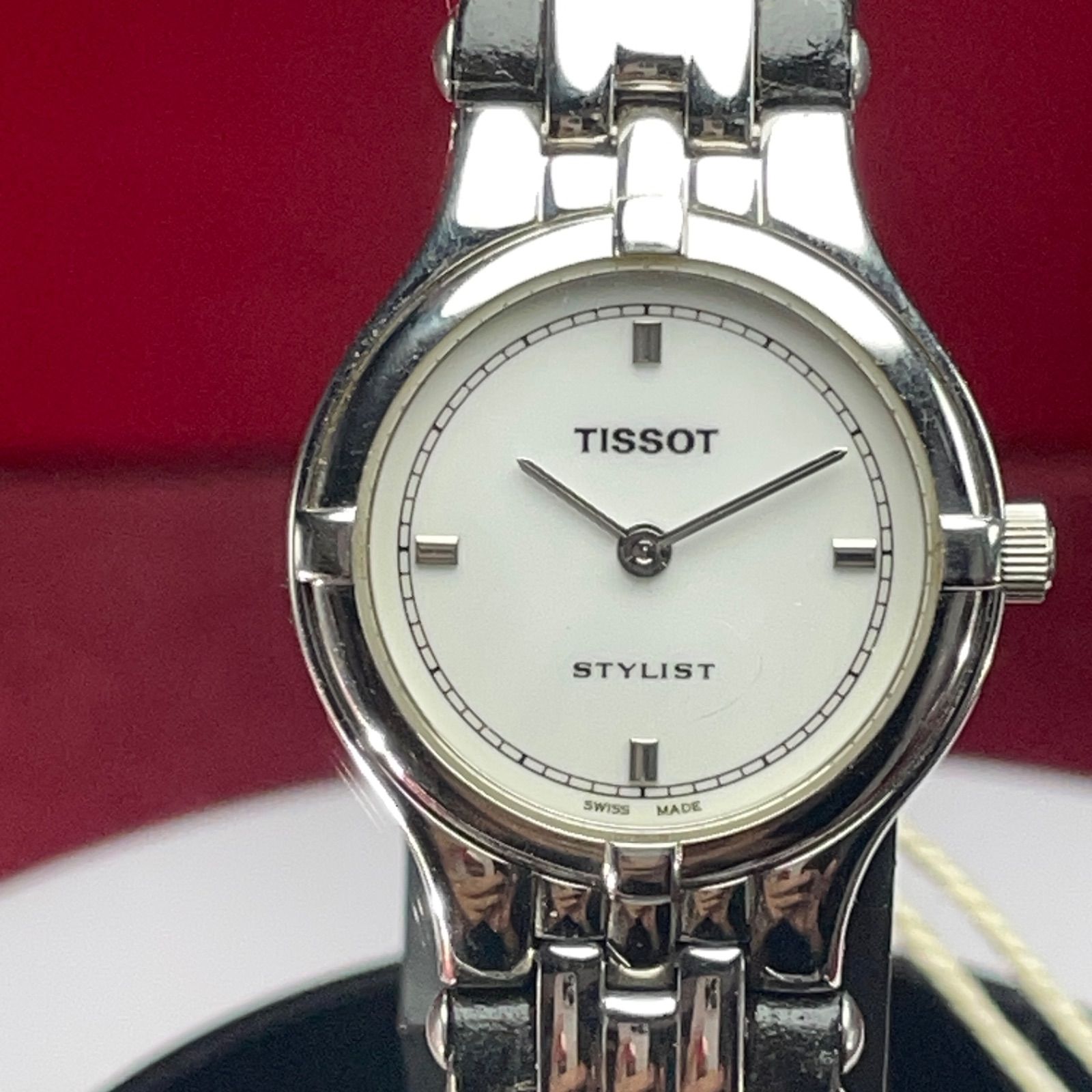 TISSOT STYLIST QZ 電池交換済 スイス製 フルオリジナル ヴィンテージ アンティーク ティソ クォーツ 稼働 ホワイト文字盤 腕時計