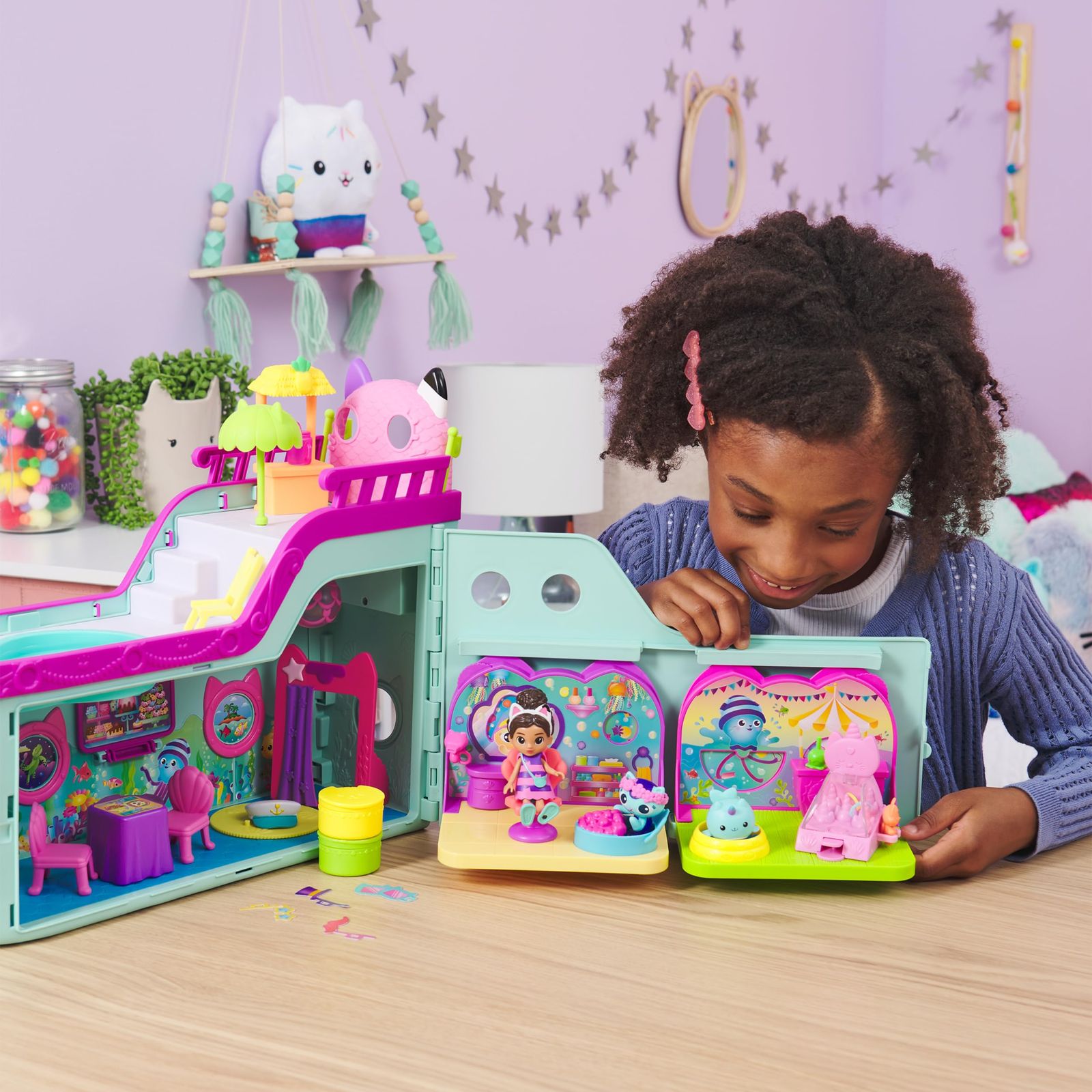 : Dollhouse Gabby's ギャビーのドールハウス、MerCatのスパルームプレイ | Bathroom and ギャビーのドールハウス Set Mercat with ザ・ムービー MerCat 0 マーキャットのすいそう インタラクティブ