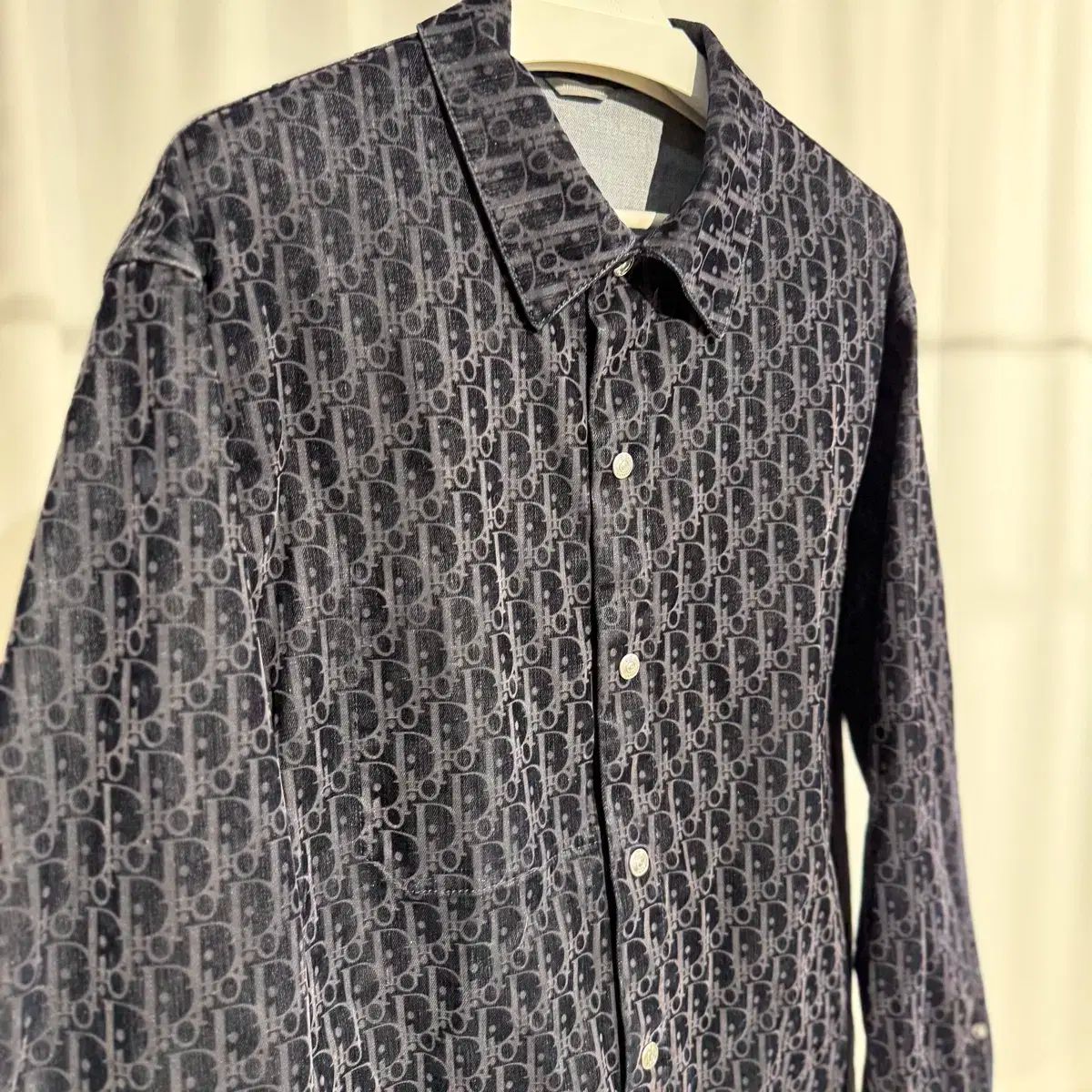 50サイズ ディオール オブリーク ツアーベルベット デニム シャツ ジャケット