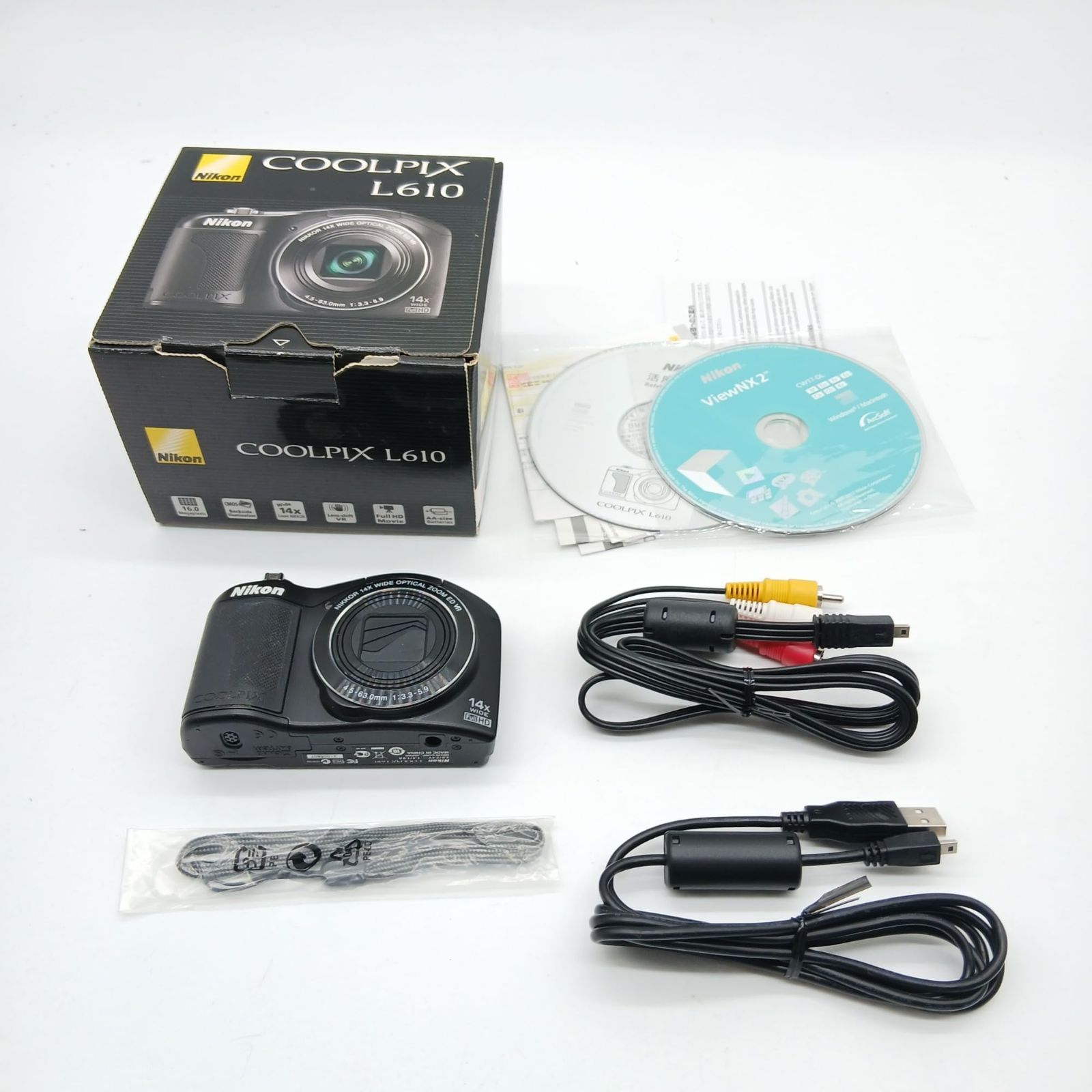 No.4299 Nikon デジタルカメラ COOLPIX L610 光学14倍 単3形電池対応 ブラック L610BK