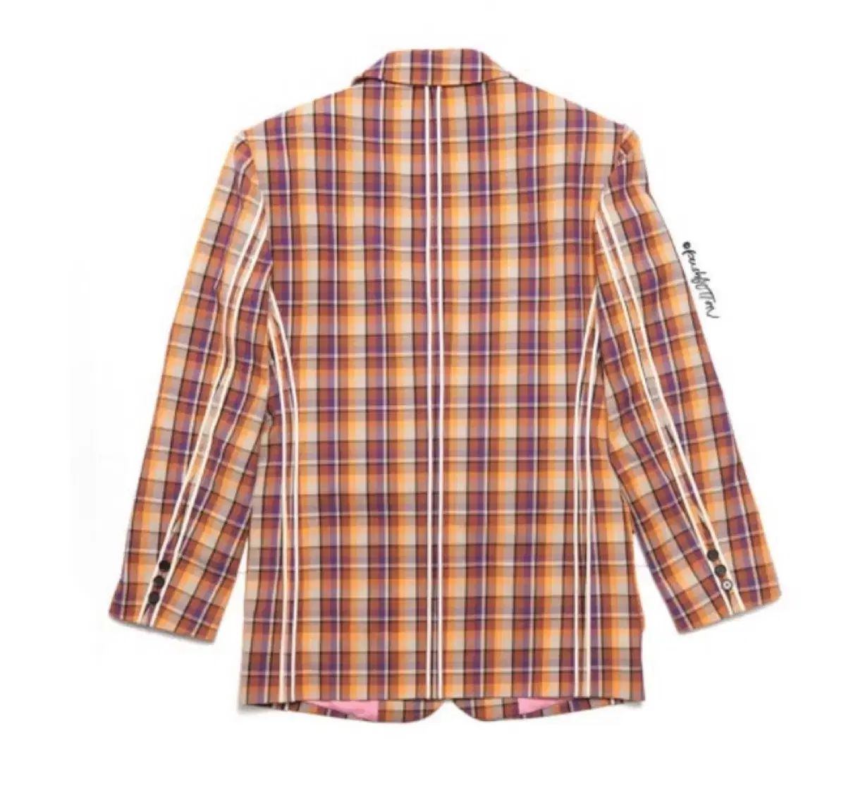 プーさん ボタン ユニーク BINDING チェック柄 ジャケット