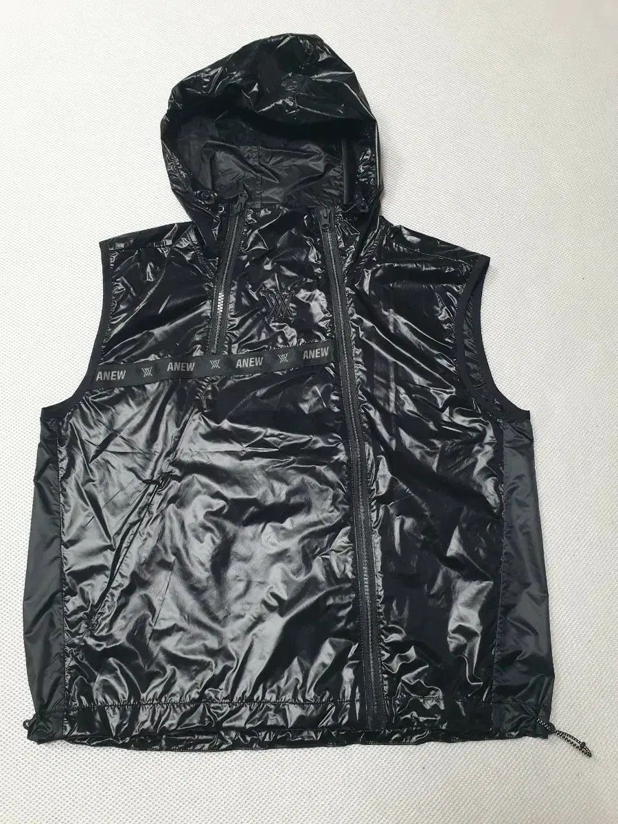 ANEW ブラック ウィンドブレーカー ベスト フード レディース 95サイズ