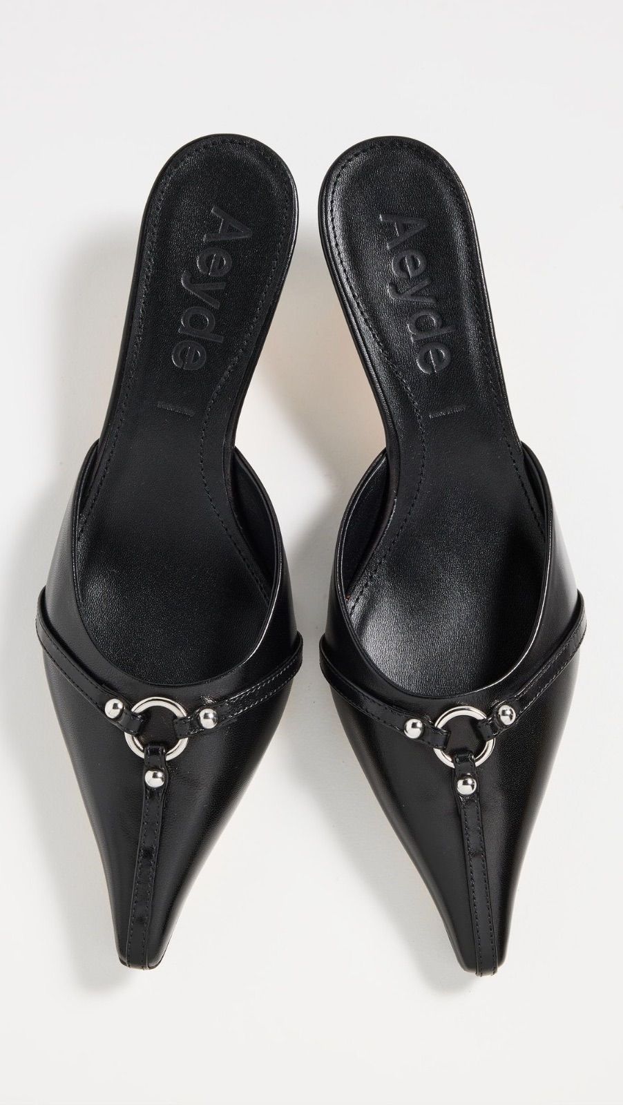 Aeyde キトゥンヒール ミュール ブラック アイデ