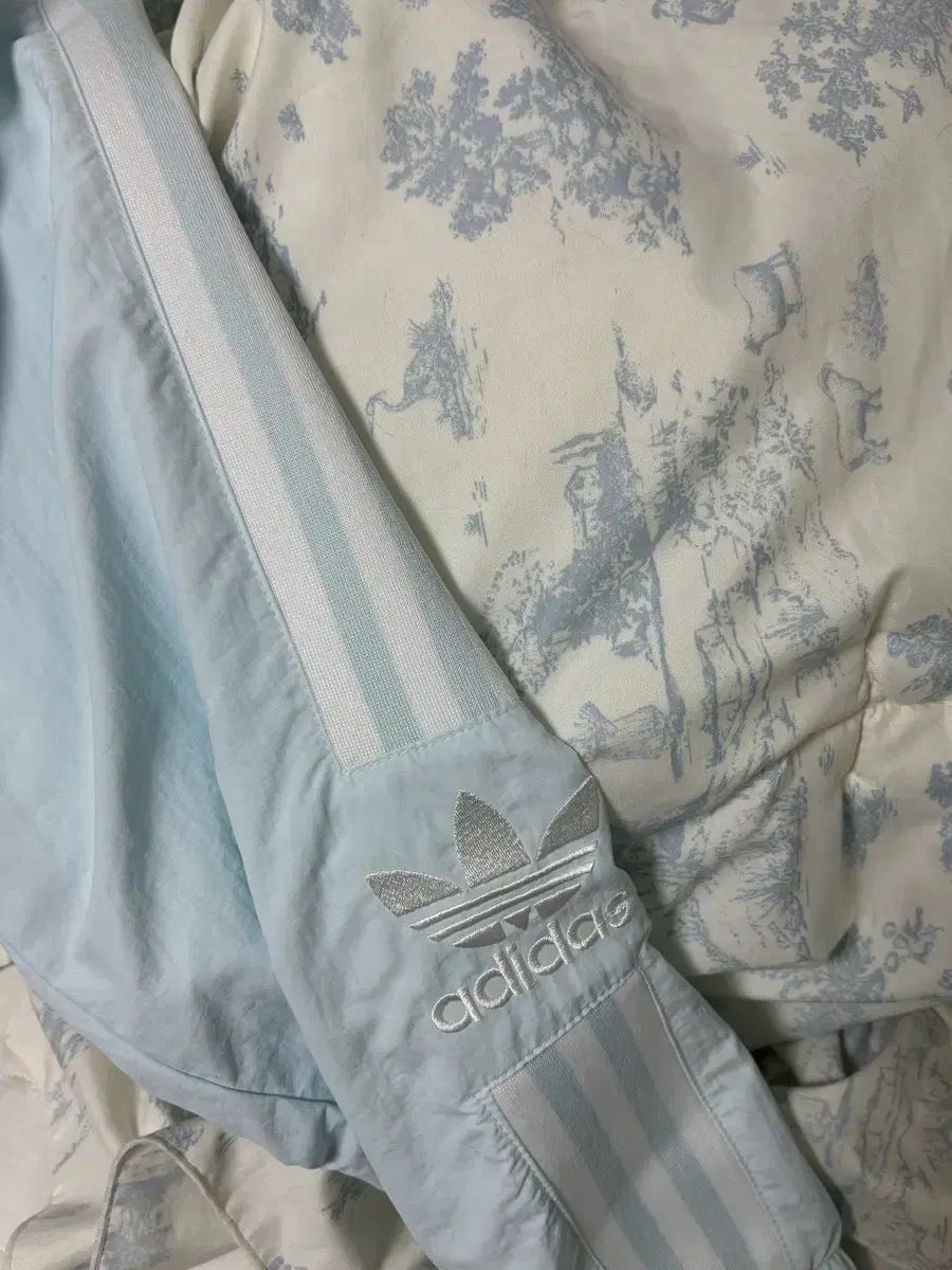 アディダス ヴィンテージ スカイブルー ウィンドブレーカー