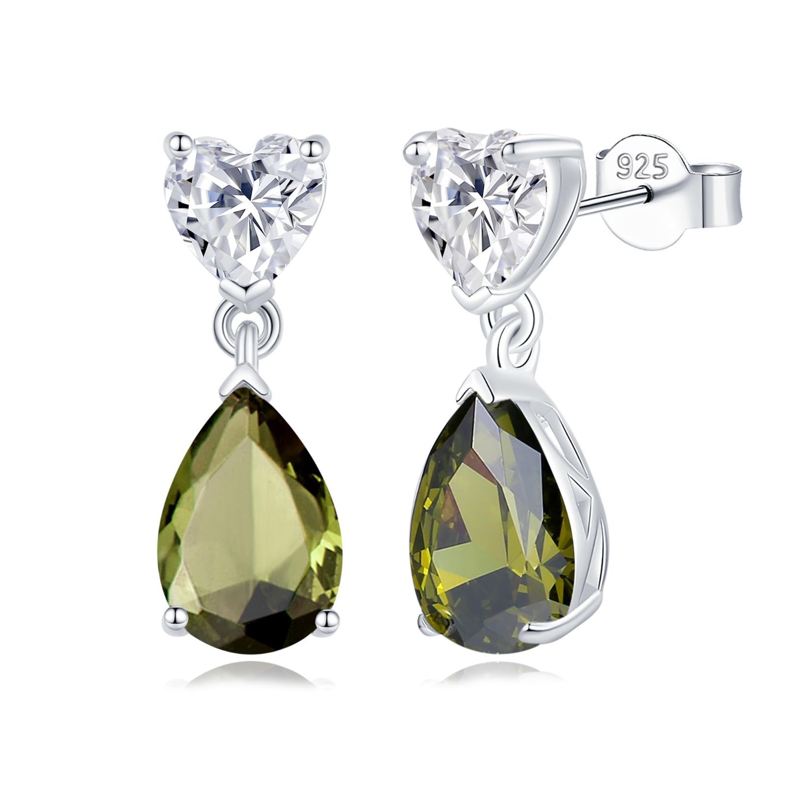 誕生日 プレゼント クリスマス お守り石 S925 ギフト シルバー ジルコニア モチーフ ハート ご褒美 しずく 誕生石 誕生石 12ヵ月 ラッピング付き レディース ピアス FANCIME