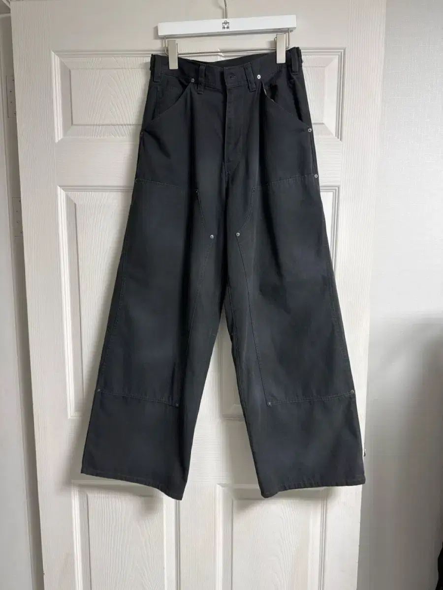 2 ポリテル ハードウォッシュド ダブルニーパンツ インクチャコール