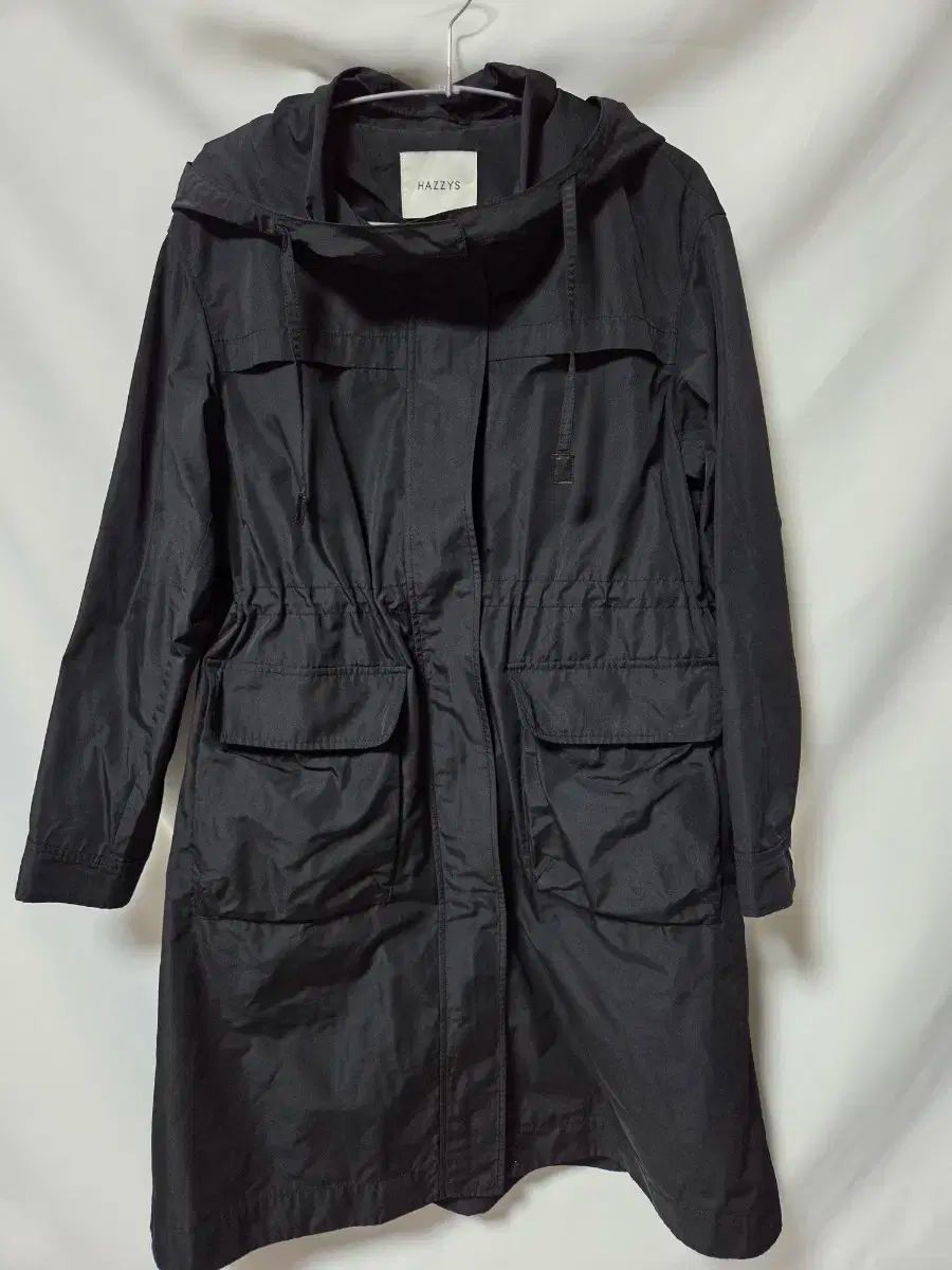 HAZZYS ヘジス ブラック フード ロング マウンテンパーカー アウター