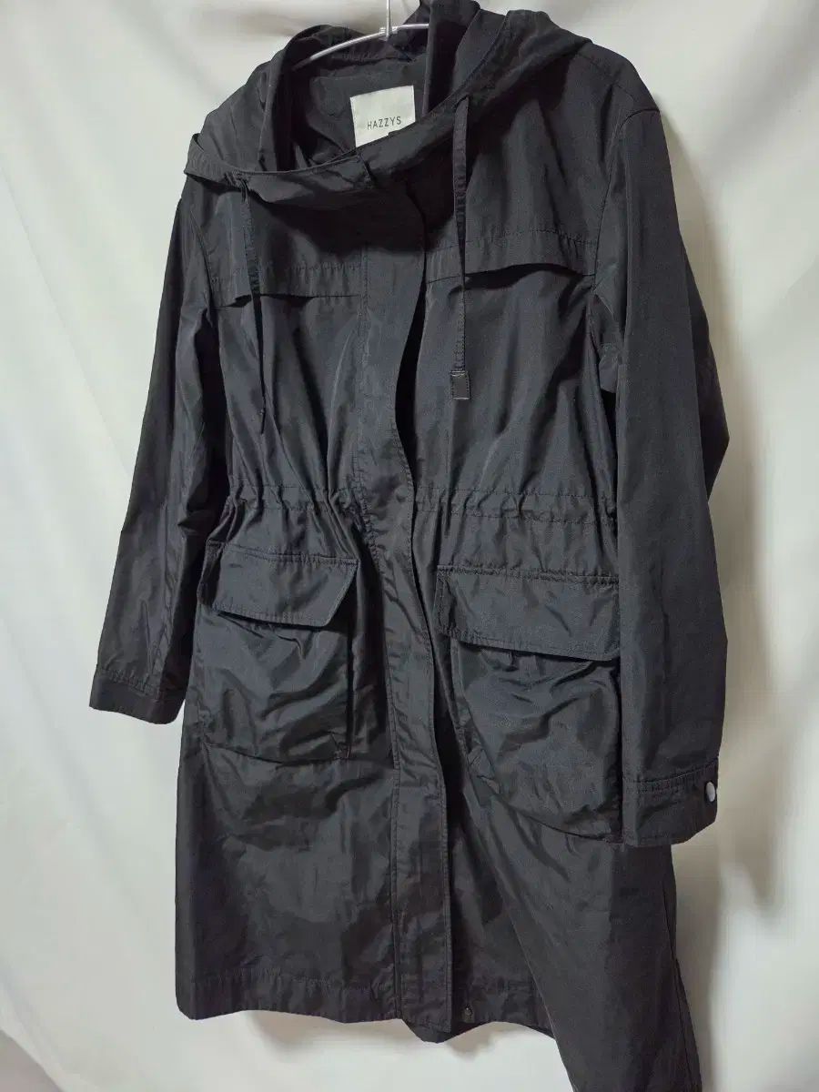 HAZZYS ヘジス ブラック フード ロング マウンテンパーカー アウター