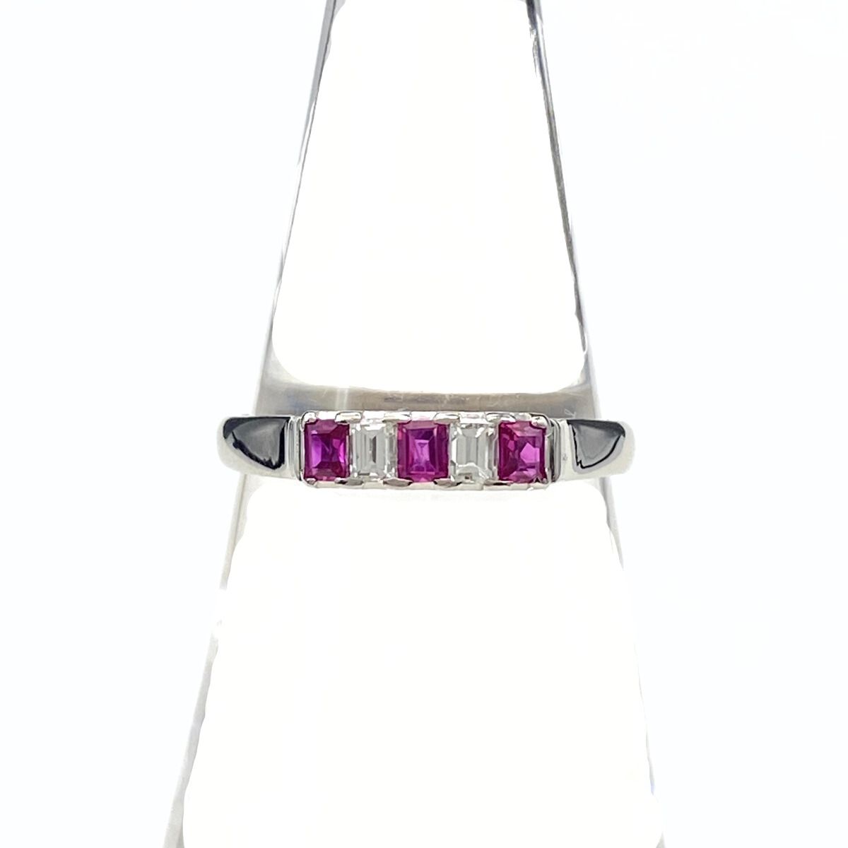 ルビー デザインリング プラチナ 指輪 メレダイヤ リング 12 5号 Pt 900 ダイヤモンド レディース