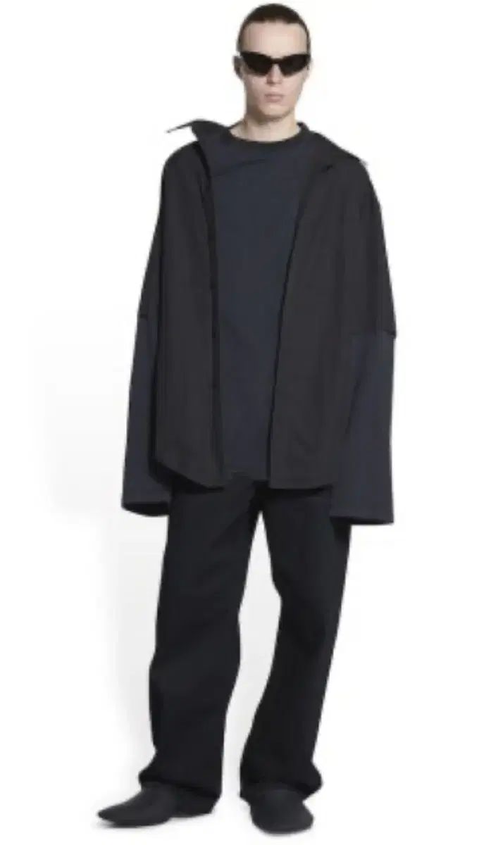 3 バレンシアガ トロンプルイユ シャツ ブラック