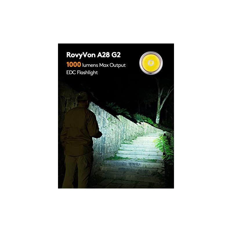 A28 G2 1000ルーメンの超高輝度EDC懐中電灯 USB C充電式850mAhバッテリーポケットキーホルダー懐中電灯 赤 白のサイドライト付き 屋外毎日の持ち運び キャンプ用