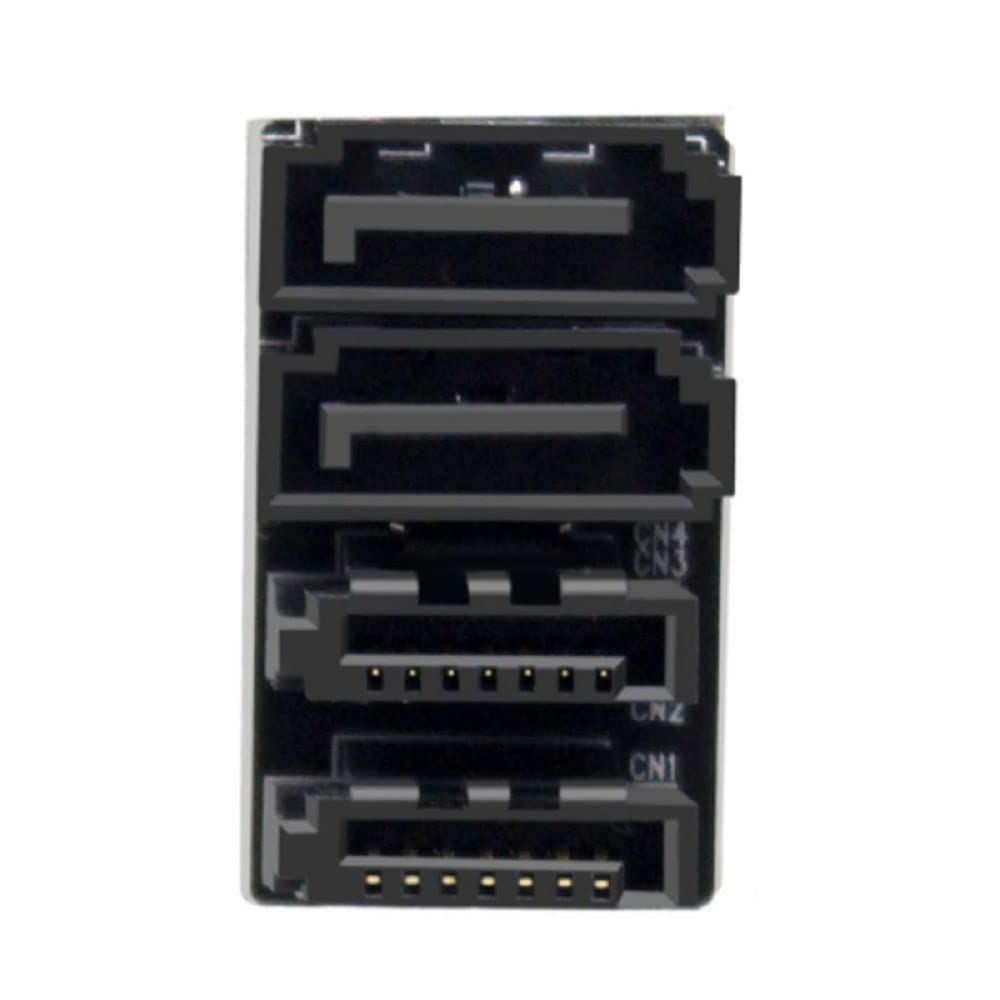 Cablecc デュアルSATA 7ピン メス→360度 角度付き オスアダプタ ロープロファイル デスクトップ SSD HDD メインボード マザーボード