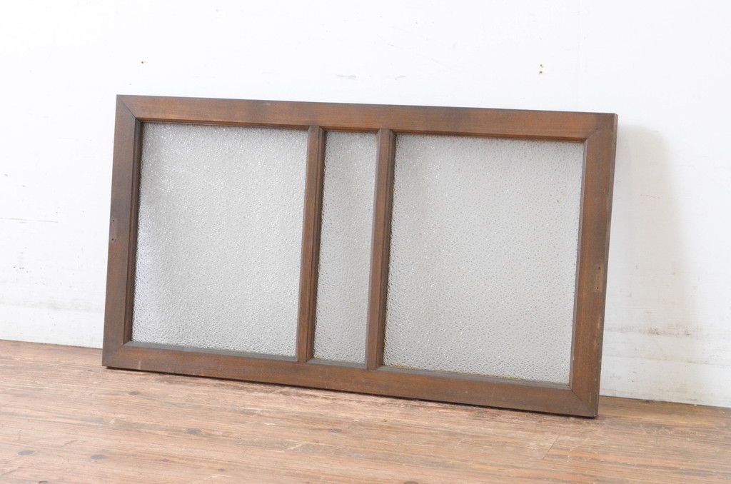 現状販売 明かり取り1枚 アンティーク建具 タモ材 シンプル ガラス欄間 フィックス窓 明り取り 4~7営業日前後で発送 修理加工希望の方3ヶ月程で発送 R-065002