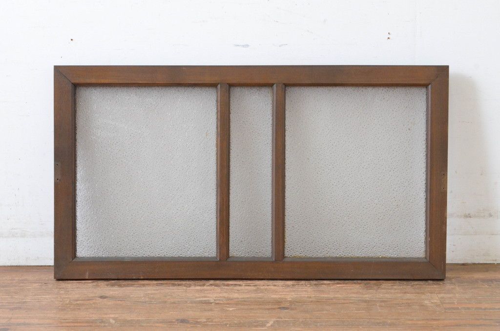 現状販売 明かり取り1枚 アンティーク建具 タモ材 シンプル ガラス欄間 フィックス窓 明り取り 4～7営業日前後で発送 修理加工希望の方3ヶ月程で発送 R-065002