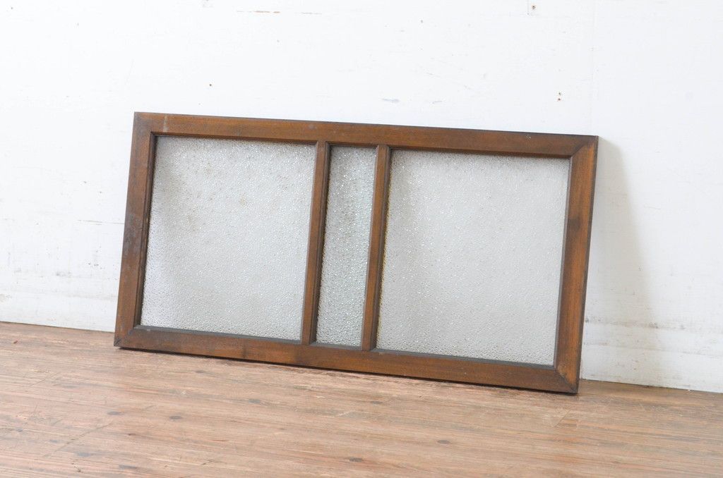 現状販売 アンティーク建具 タモ材 シンプル 明かり取り1枚 ガラス欄間 フィックス窓 明り取り 4～7営業日前後で発送 修理加工希望の方3ヶ月程で発送 R-065003