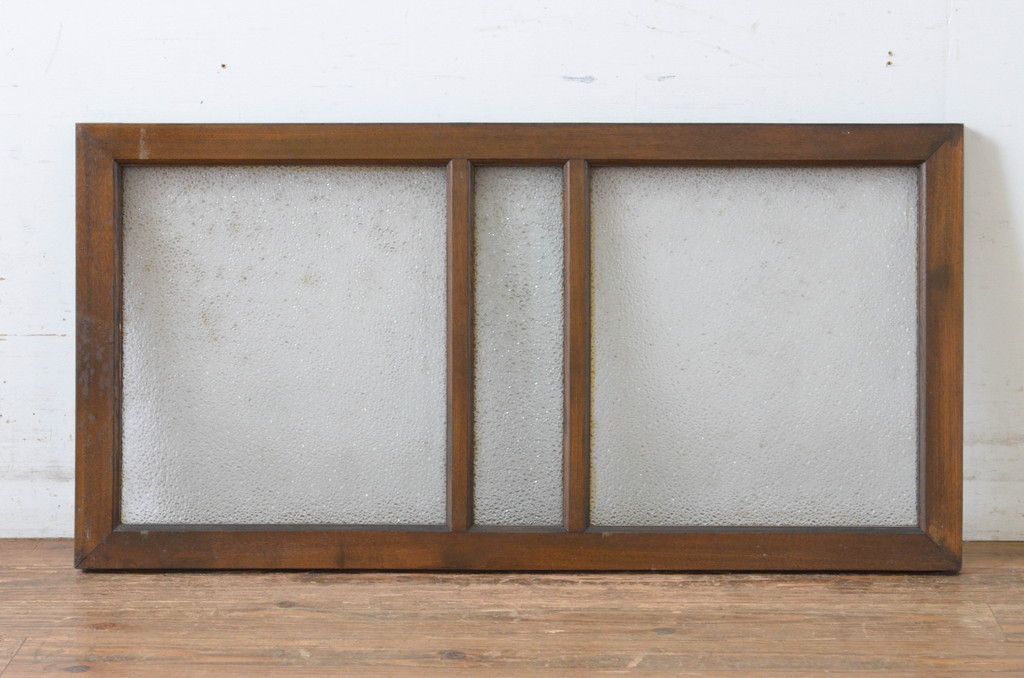 現状販売 アンティーク建具 タモ材 シンプル 明かり取り1枚 ガラス欄間 フィックス窓 明り取り 4～7営業日前後で発送 修理加工希望の方3ヶ月程で発送 R-065003