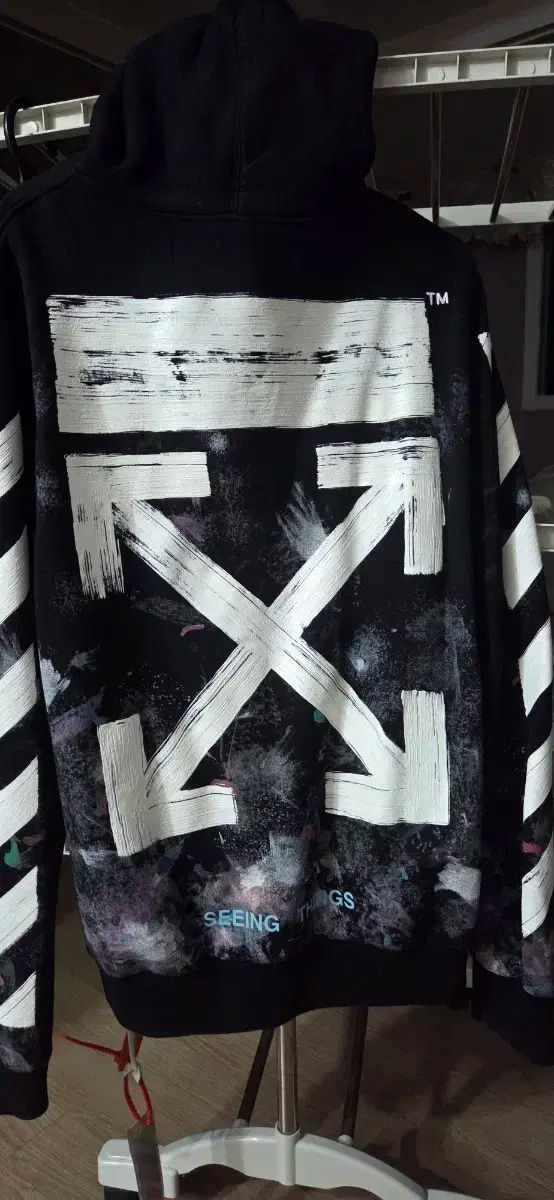 オフホワイト ギャラクシー ジップアップ フーディー