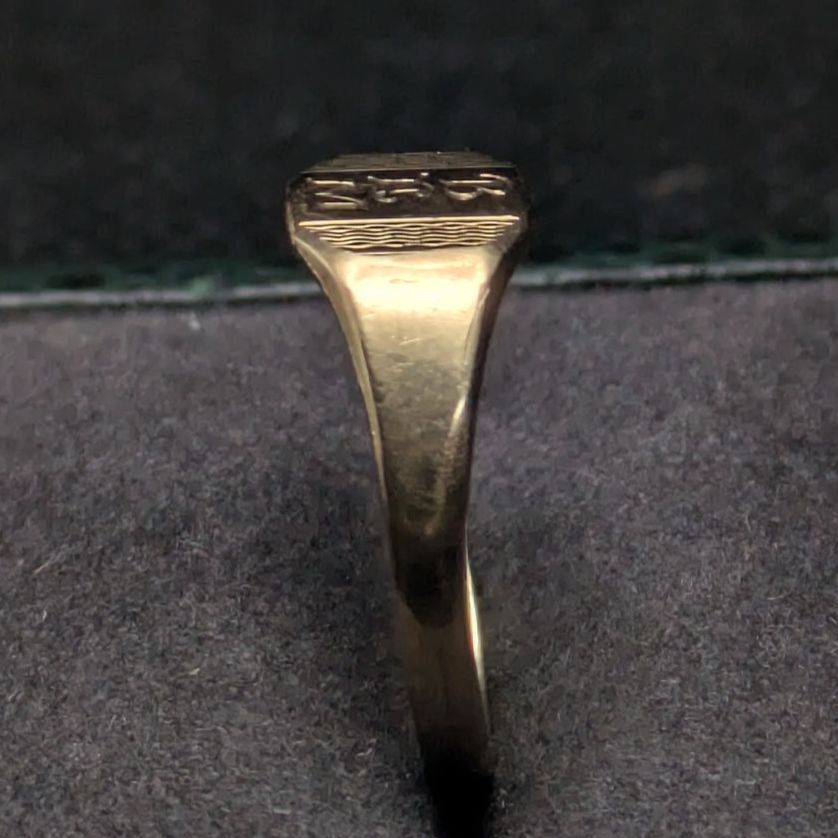 1953年 イギリス バーミンガム製 9金ゴールド S D シグネットリング 11 5号 BEM刻印