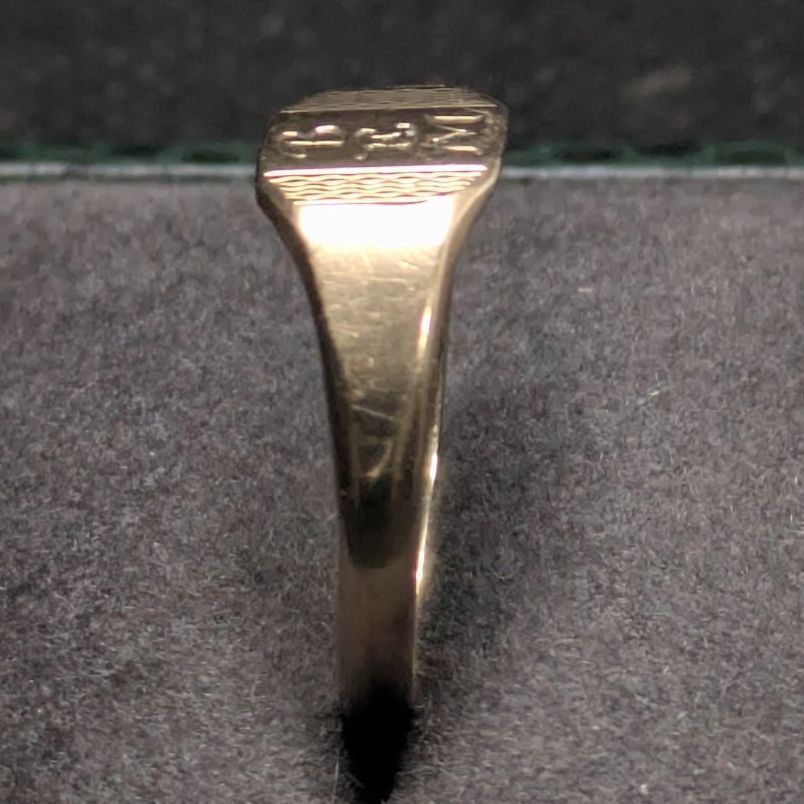  1953年 イギリス バーミンガム製 9金ゴールド S D シグネットリング 11 5号 BEM刻印 リング 指輪 アクセサリー