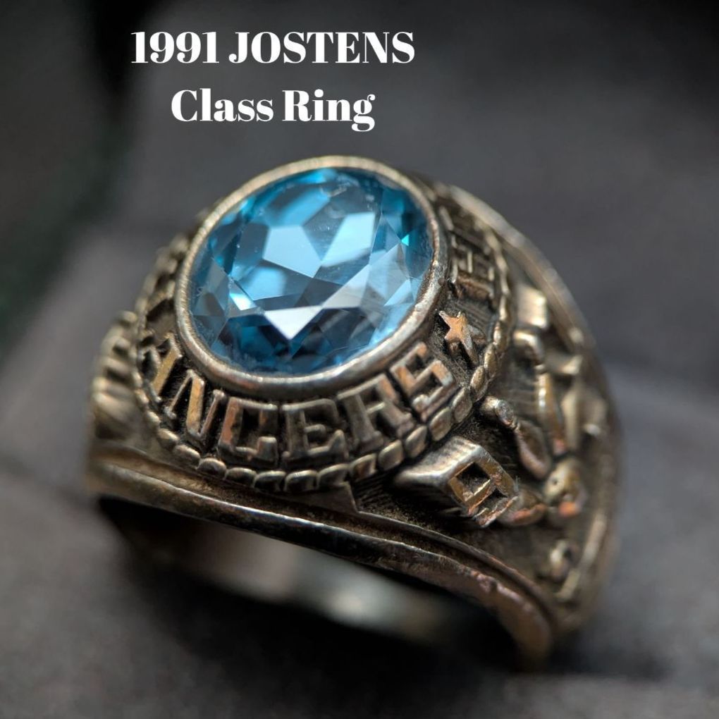 1991年 JOSTENS コルドバ高校 クラスリング 19号 ブルーストーン YLTM 13.2g ボウリング カレッジリング