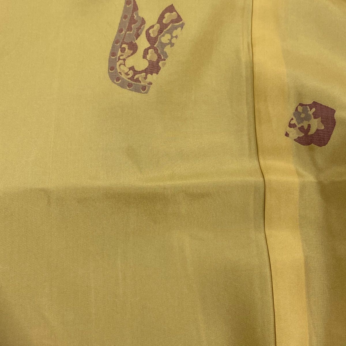  道中着 身丈131 cm 裄丈66 5 M 和装コート 着物衿 紬地 ワニ 幾何学 茶緑色 正絹 羽織 着物 浴衣