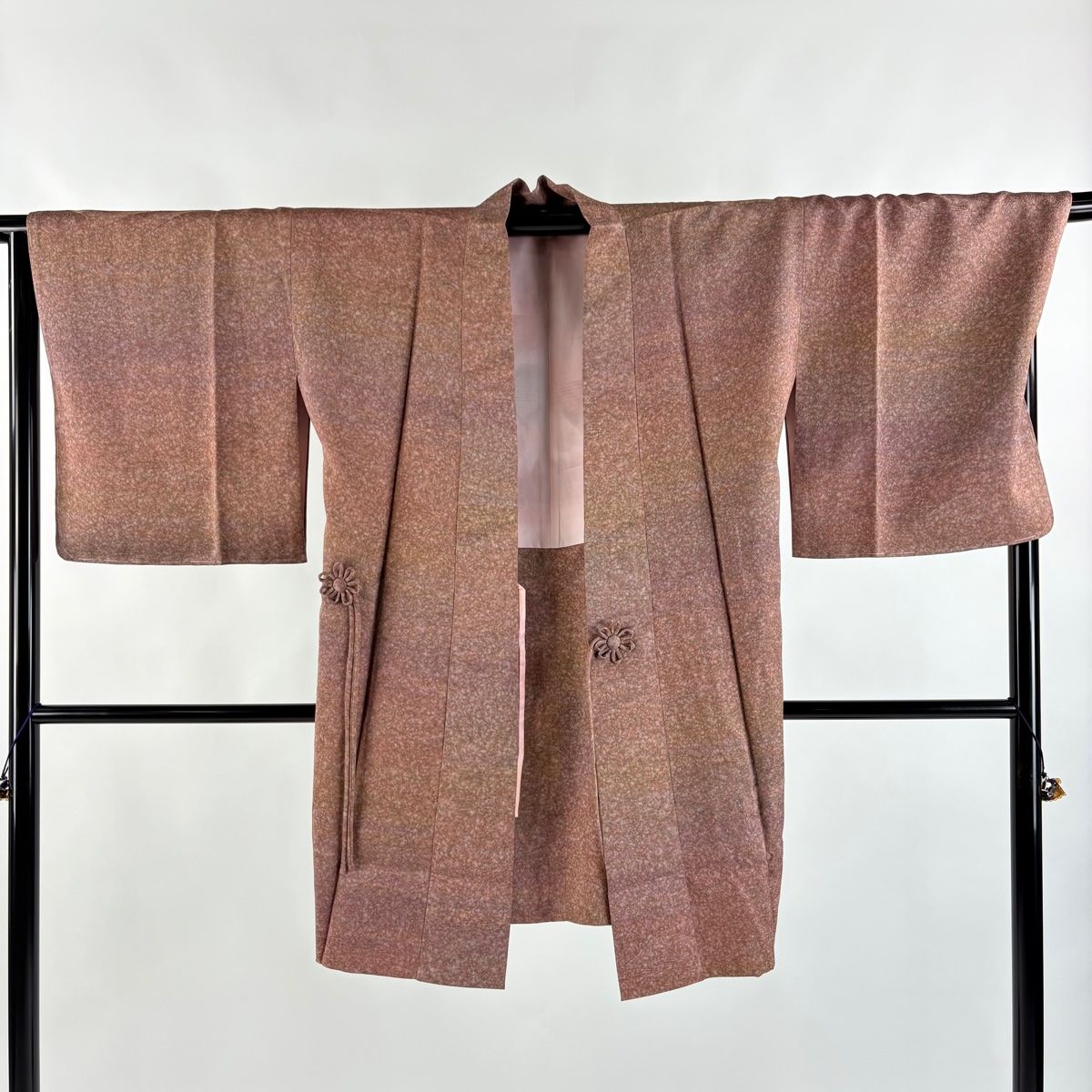  道中着 身丈96 5 cm 裄丈68 L 和装コート 着物衿 地紋 幾何学 ぼかし 小豆色 正絹 羽織 着物 浴衣