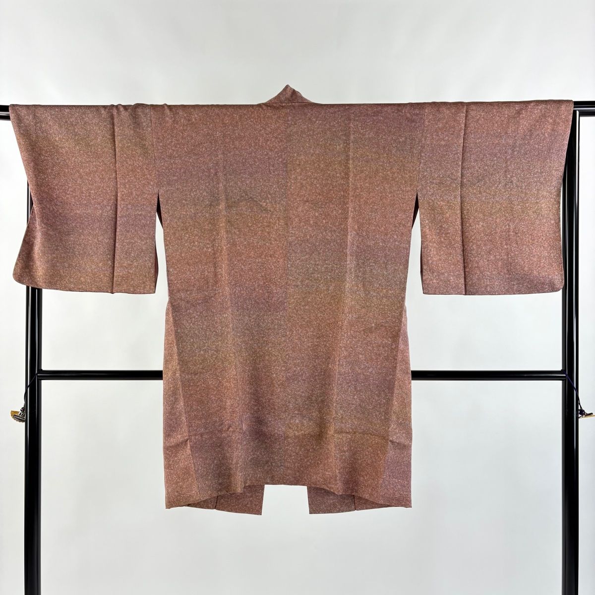 道中着 身丈96 5 cm 裄丈68 L 和装コート 着物衿 地紋 幾何学 ぼかし 小豆色 正絹