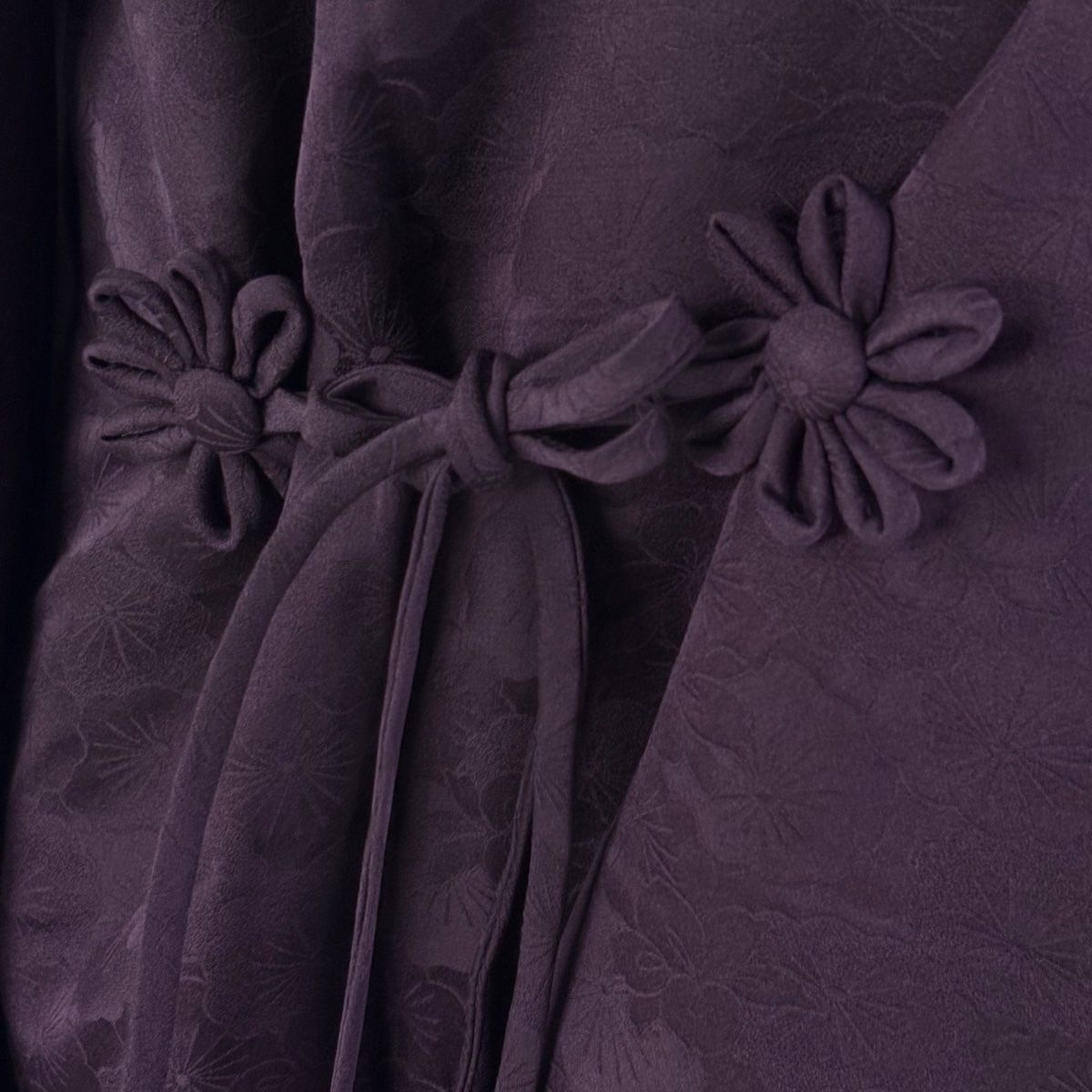  道中着 身丈107.5 cm 裄丈67 M 和装コート 地紋 濃紫 正絹 羽織 着物 浴衣