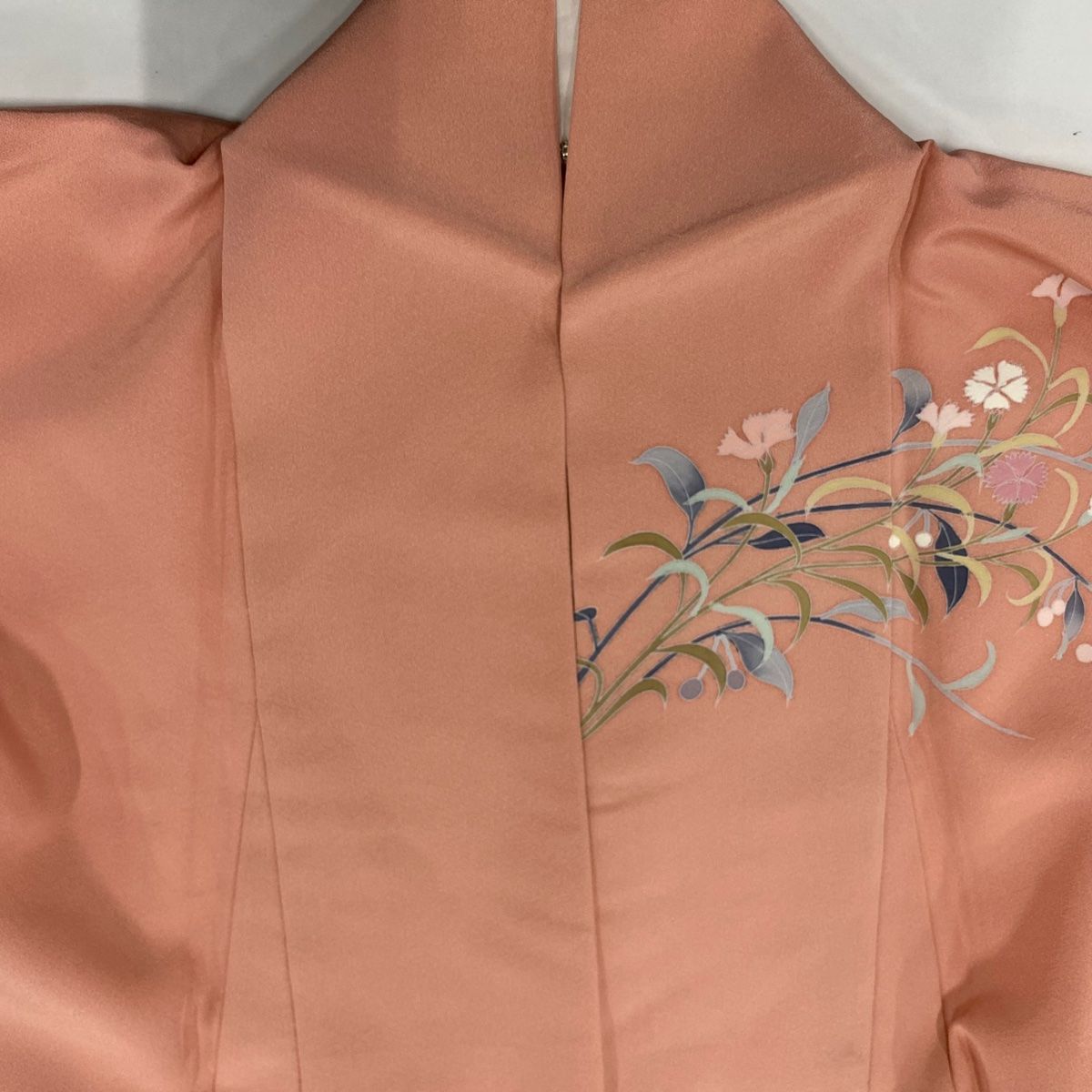  訪問着 身丈166 cm 裄丈66 M 袷 草花 裾ぼかし ピンク 正絹 秀品 訪問着 付け下げ 着物