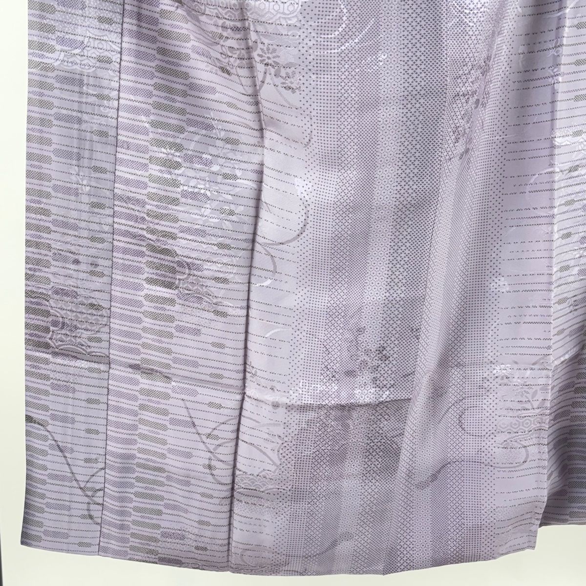 長襦袢 身丈125 5 cm 裄丈65 M 縞 地紋 紫 正絹 秀品